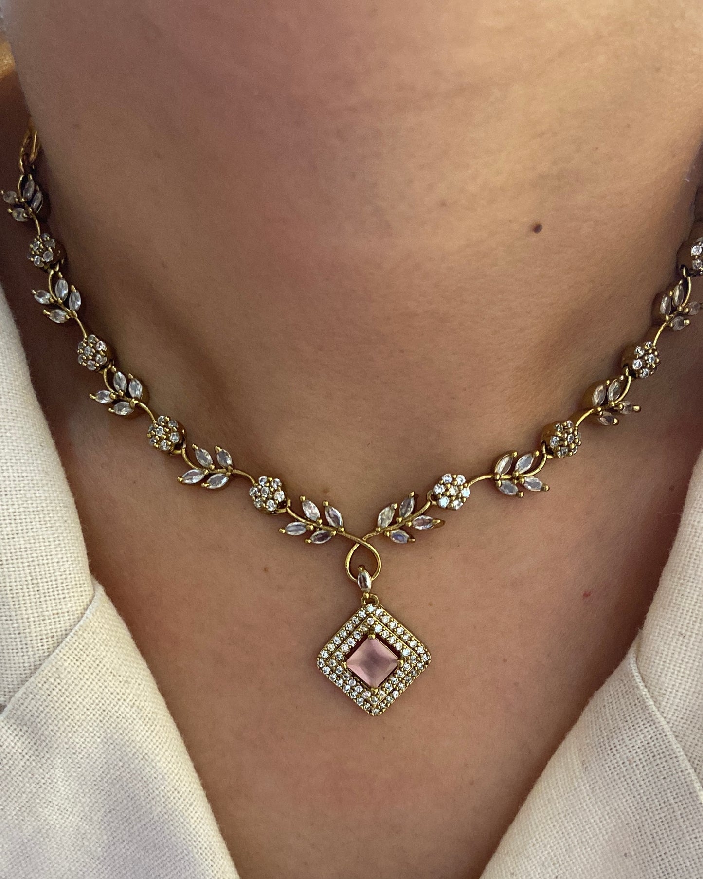Matte Pink Necklace Set