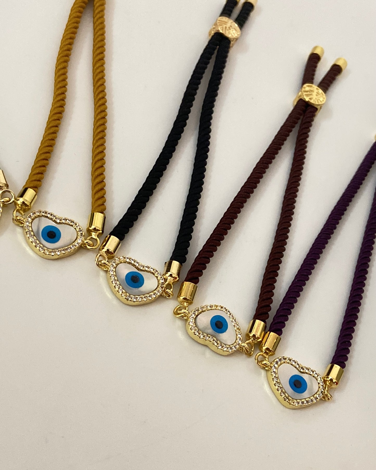 Heart Evil Eye Thread Bracelet