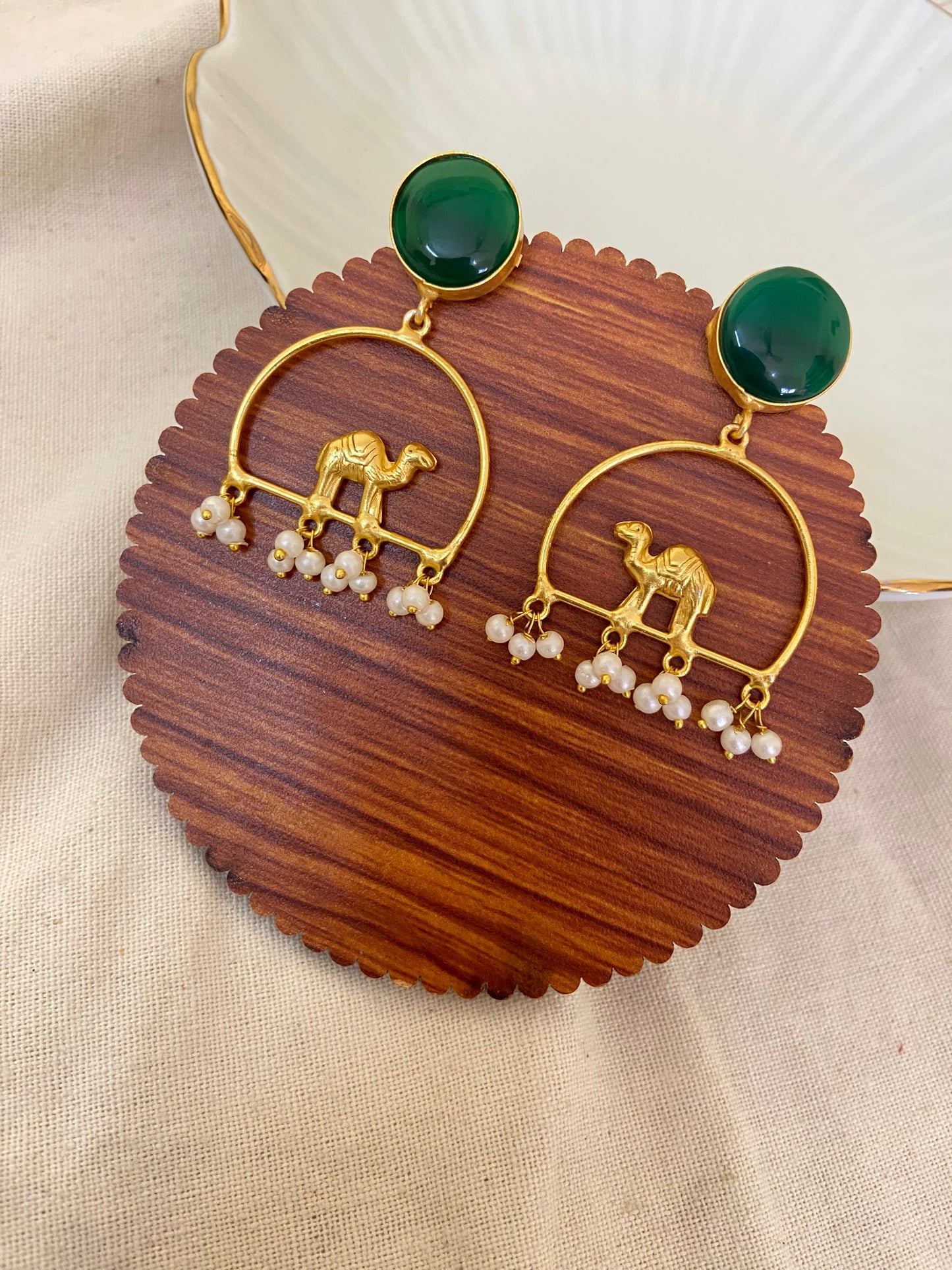 Green Camel Earring