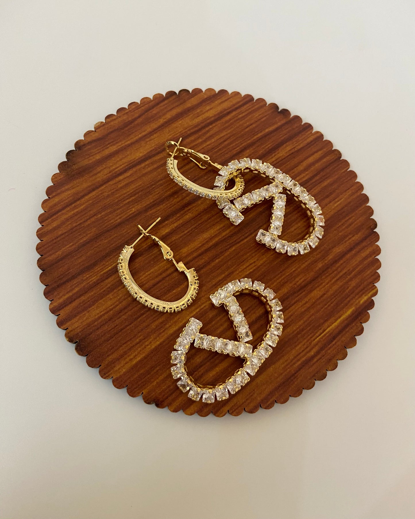 V Drop Hoop Earring