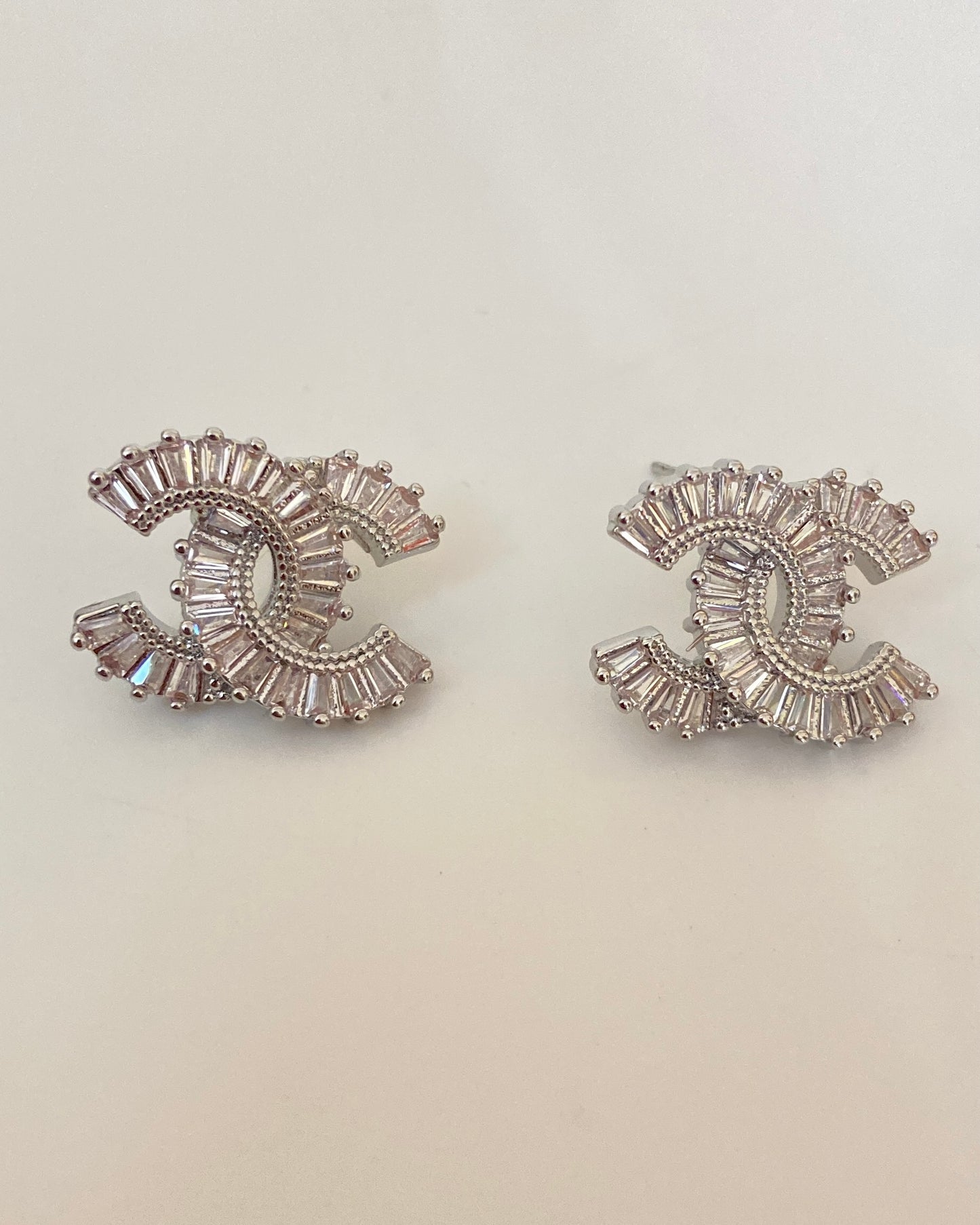 Glam Silver CC Earring