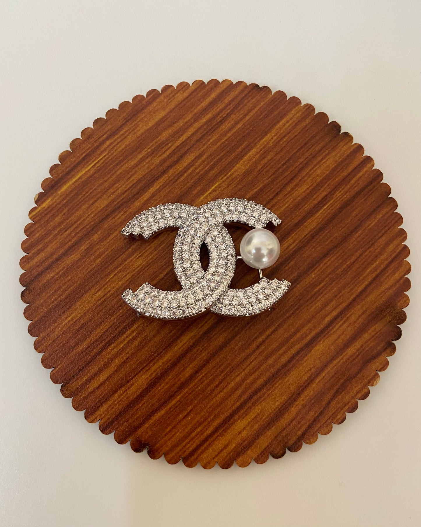 CC pearl Brooch