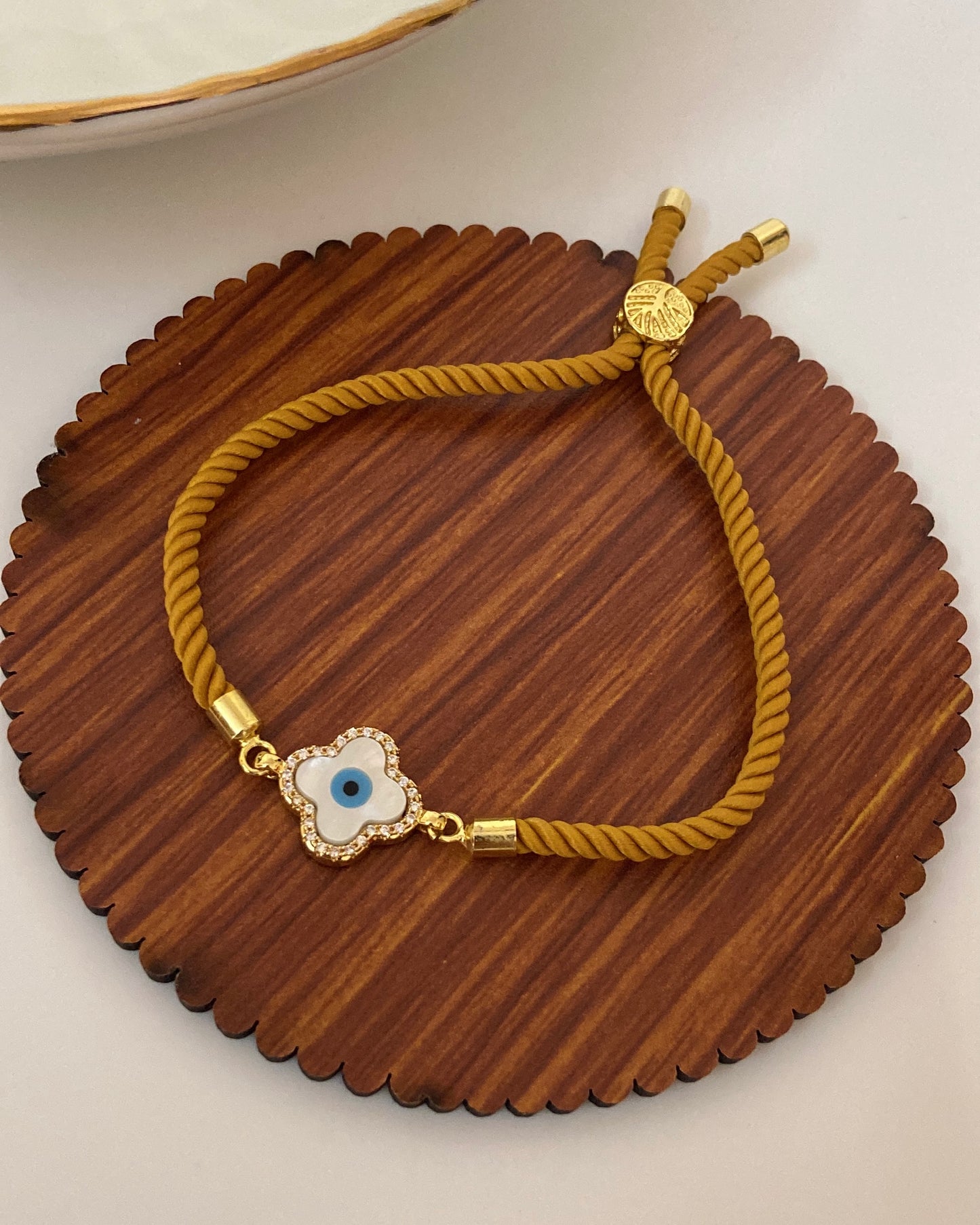 Clover Evil Eye Thread Bracelet