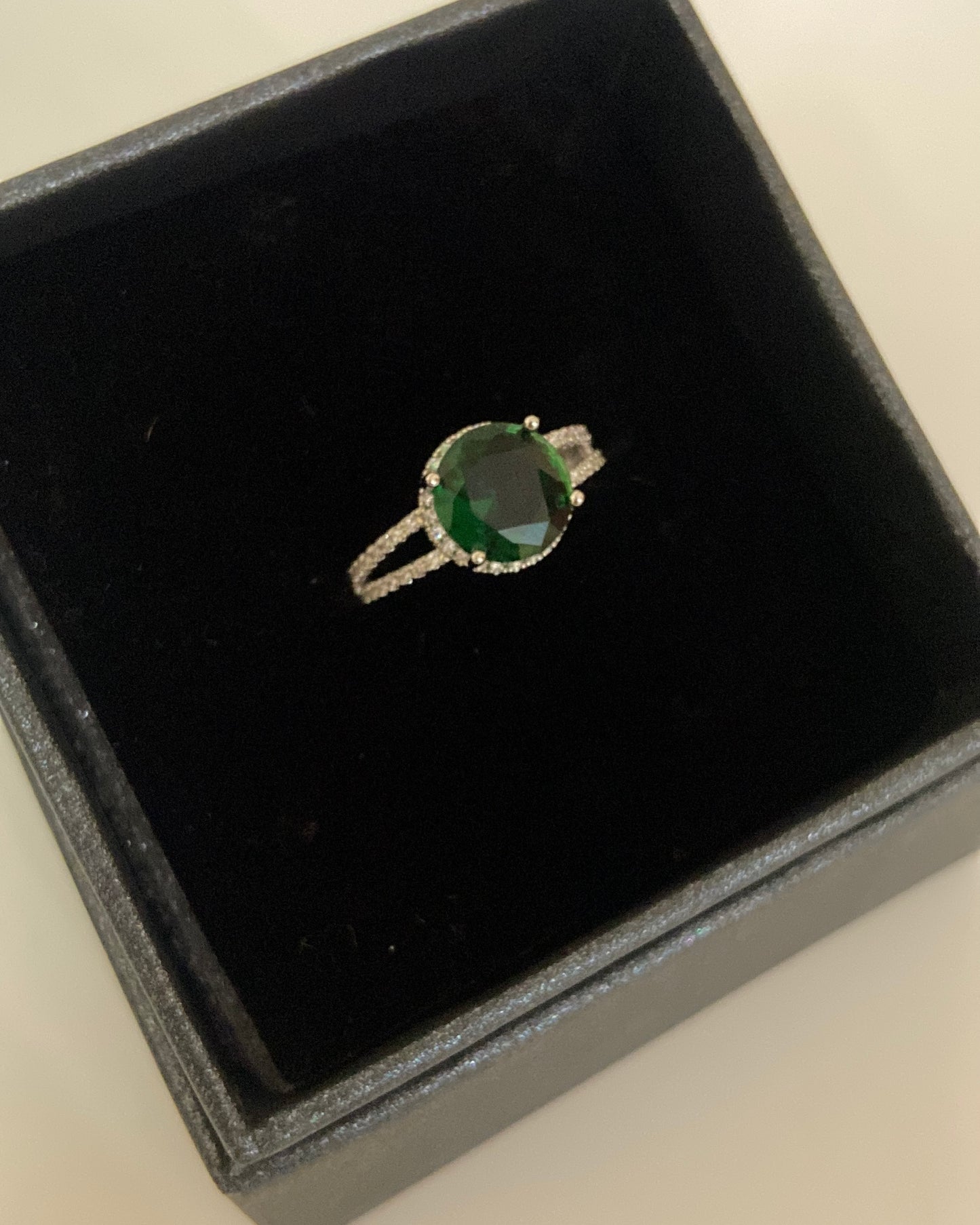 Solitaire Emerald Ring