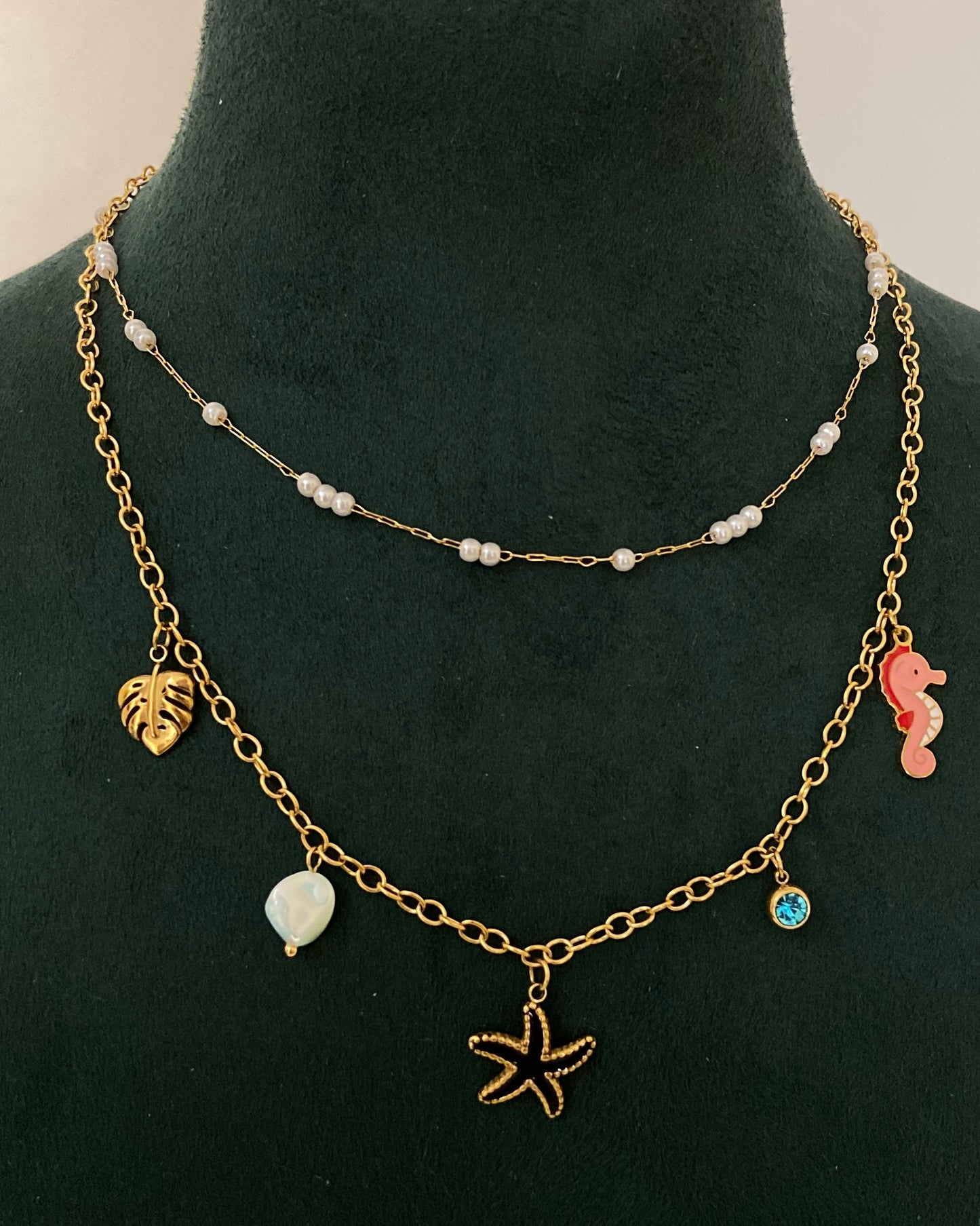 Double Layered Charm Necklace