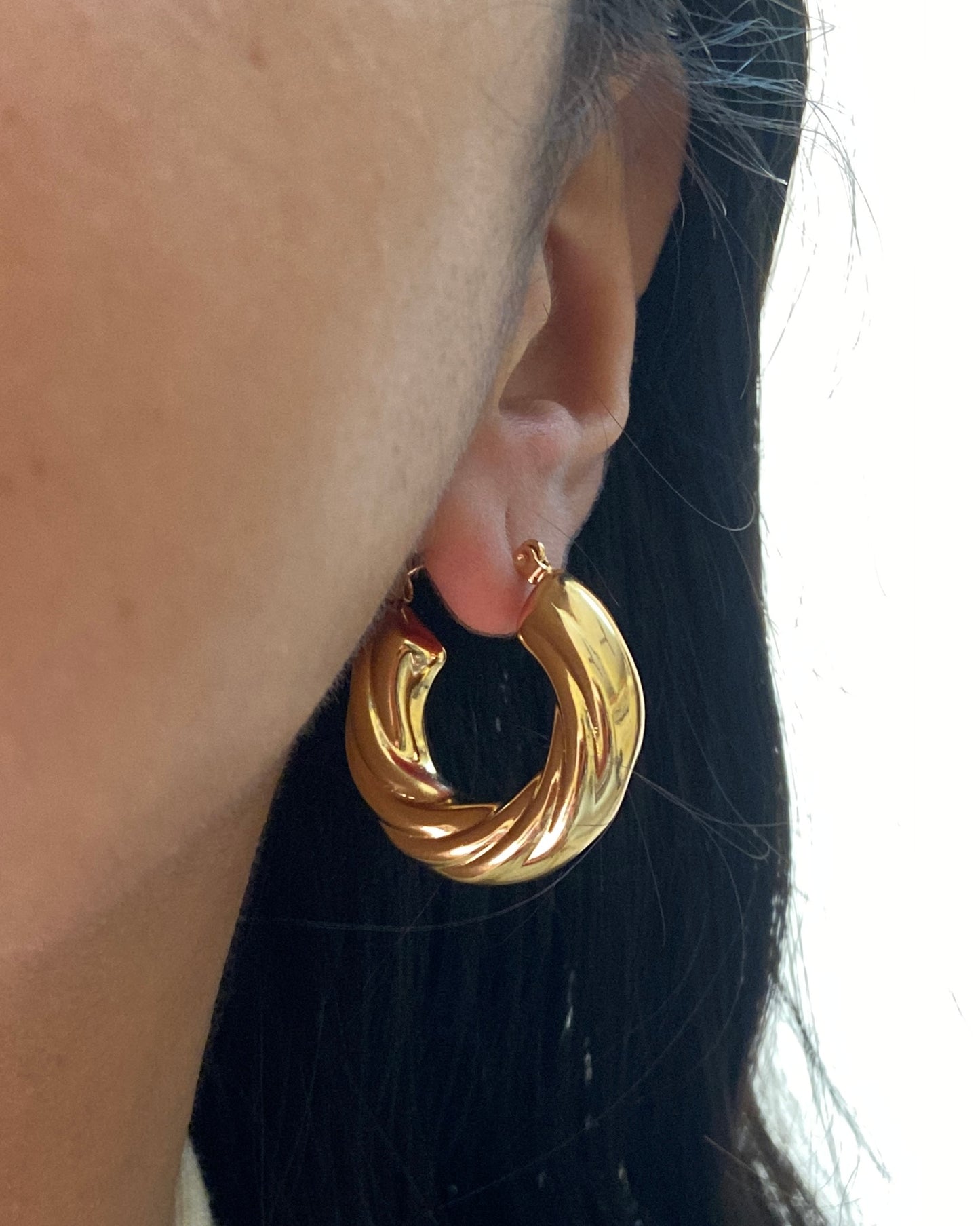 Twisted Gold Hoop Earring