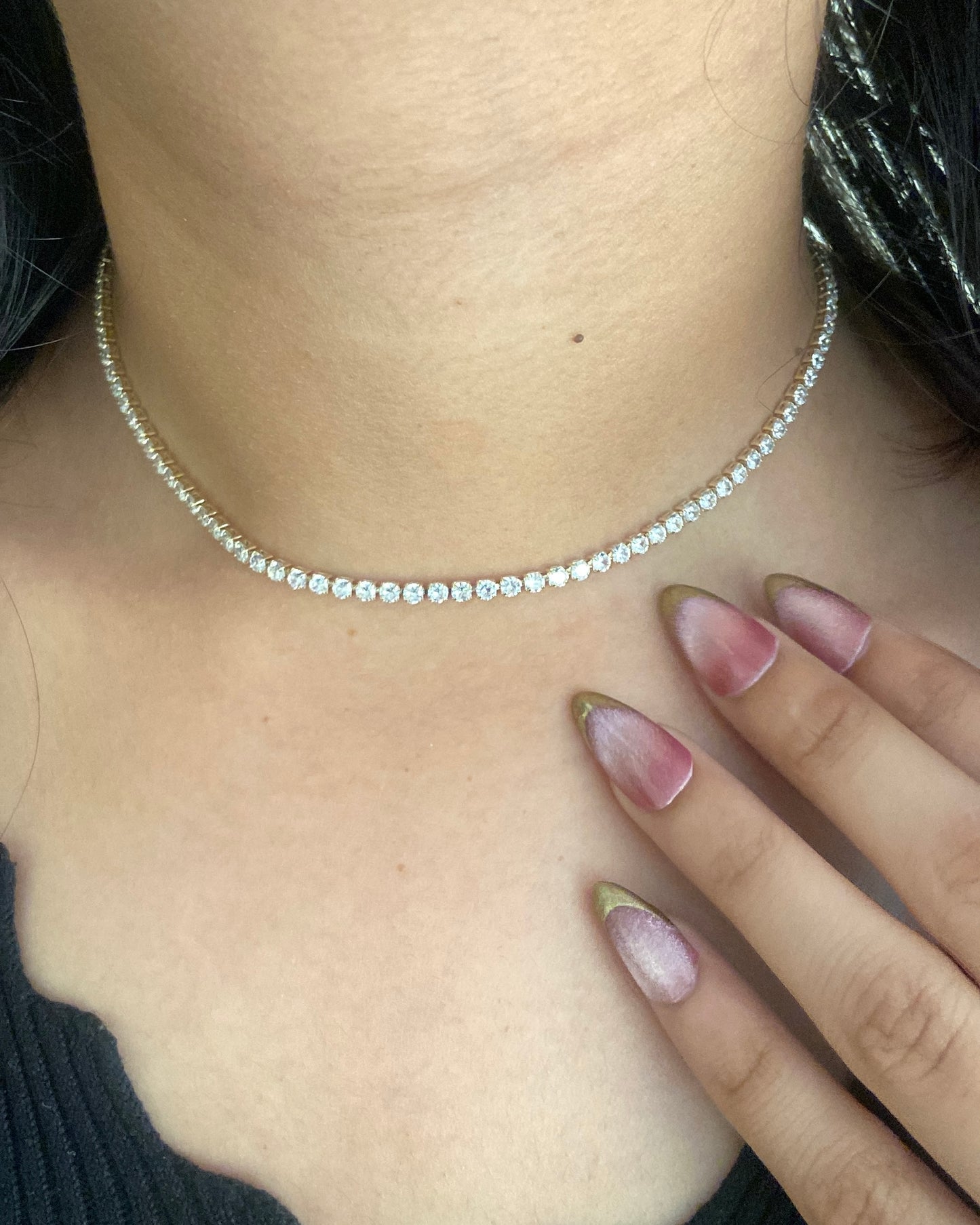 Iced Out Gold Tennis Necklace