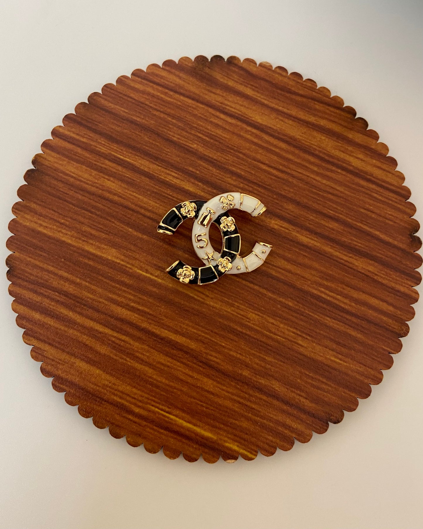 Cc black & white dual Brooch