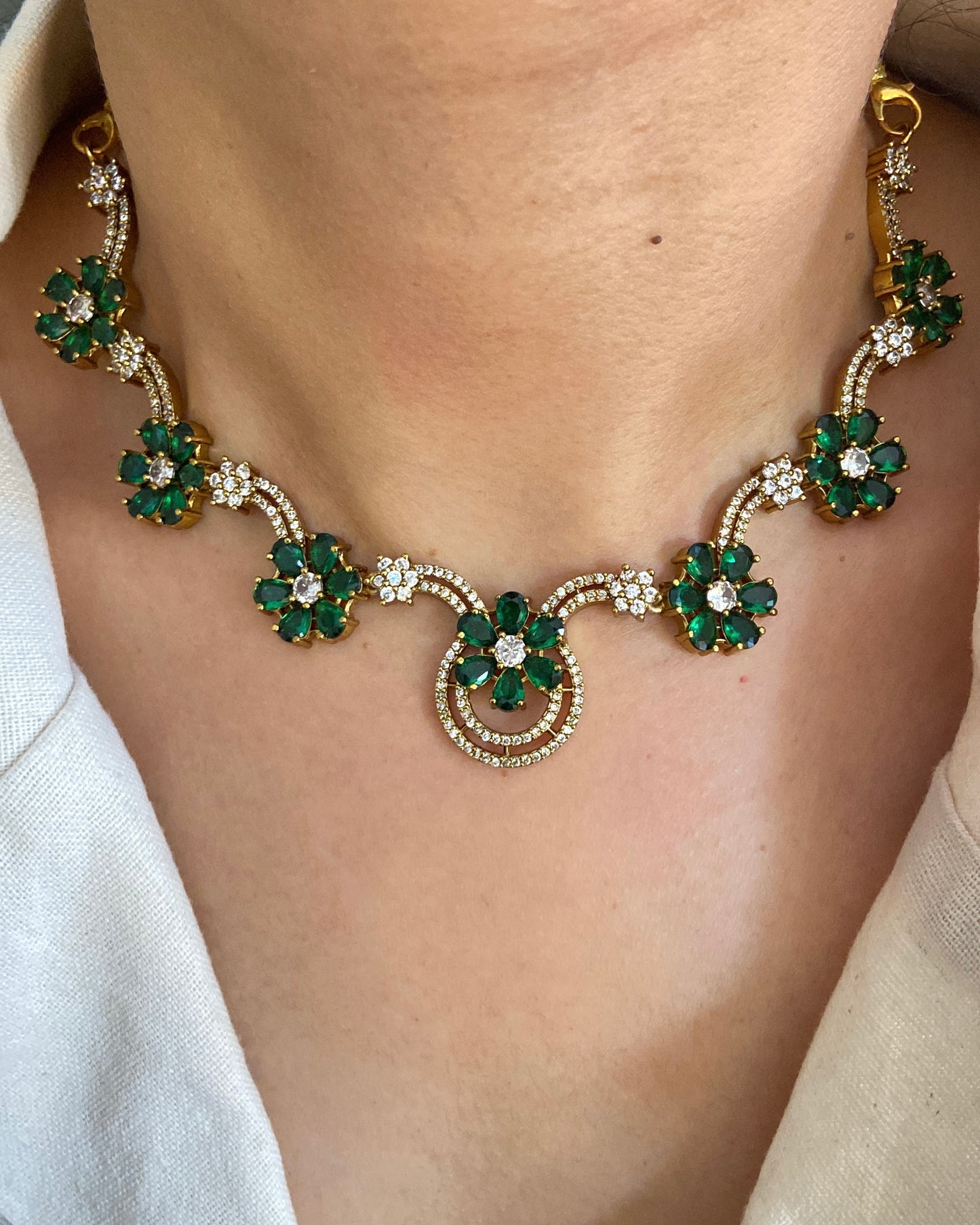 Emerald Flower Set