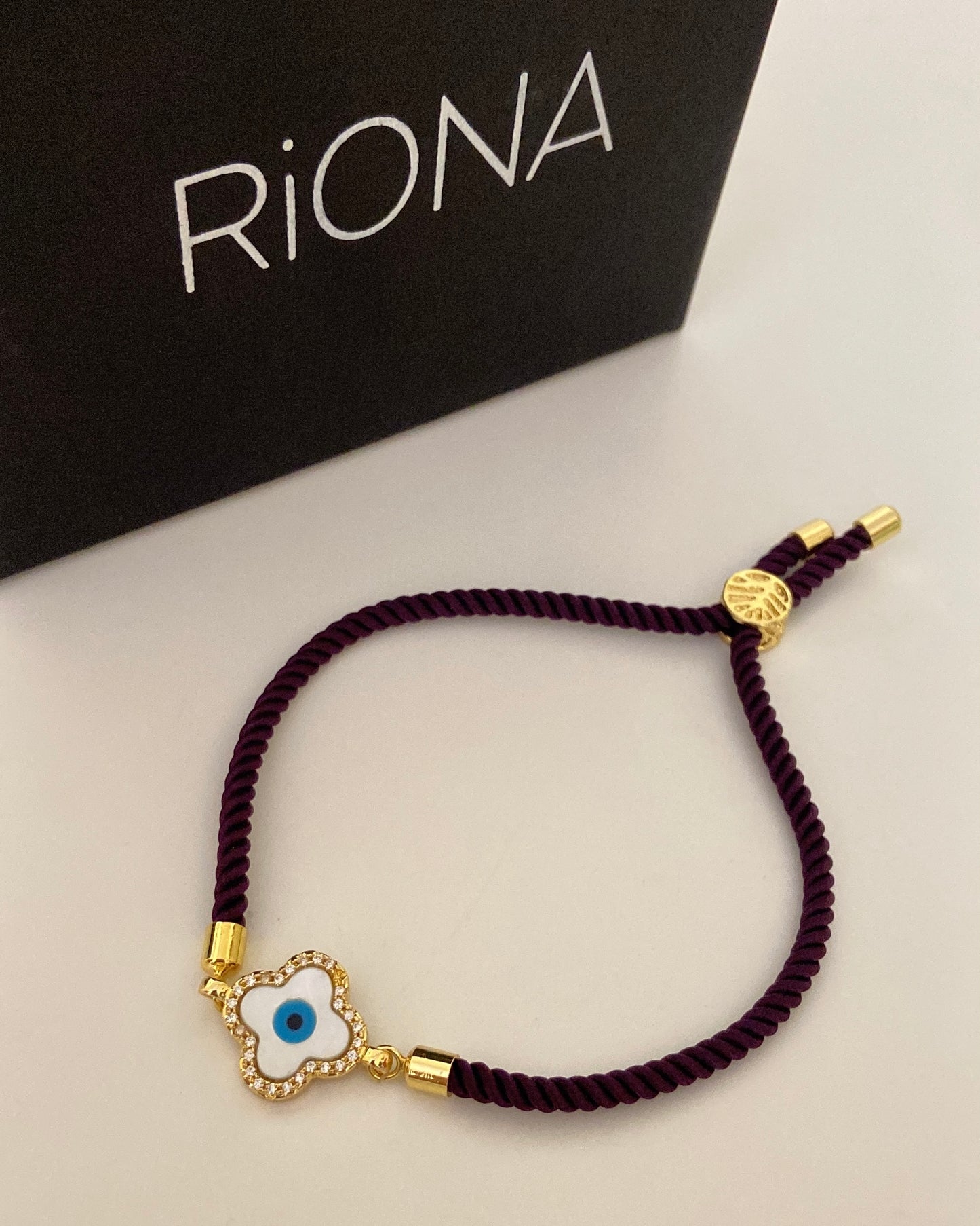 Clover Evil Eye Thread Bracelet