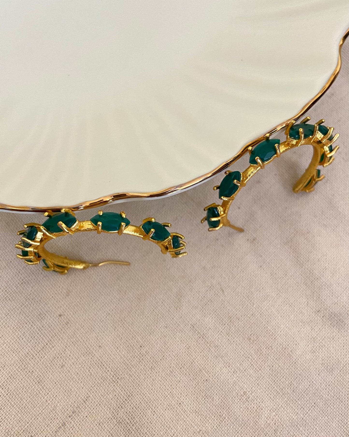 Emerald Hoop Earring