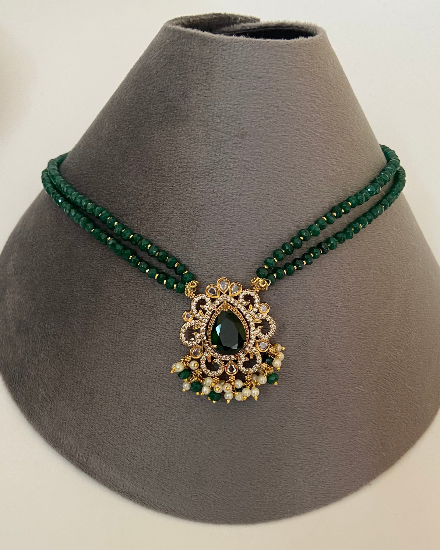Emerald Beaded Necklace