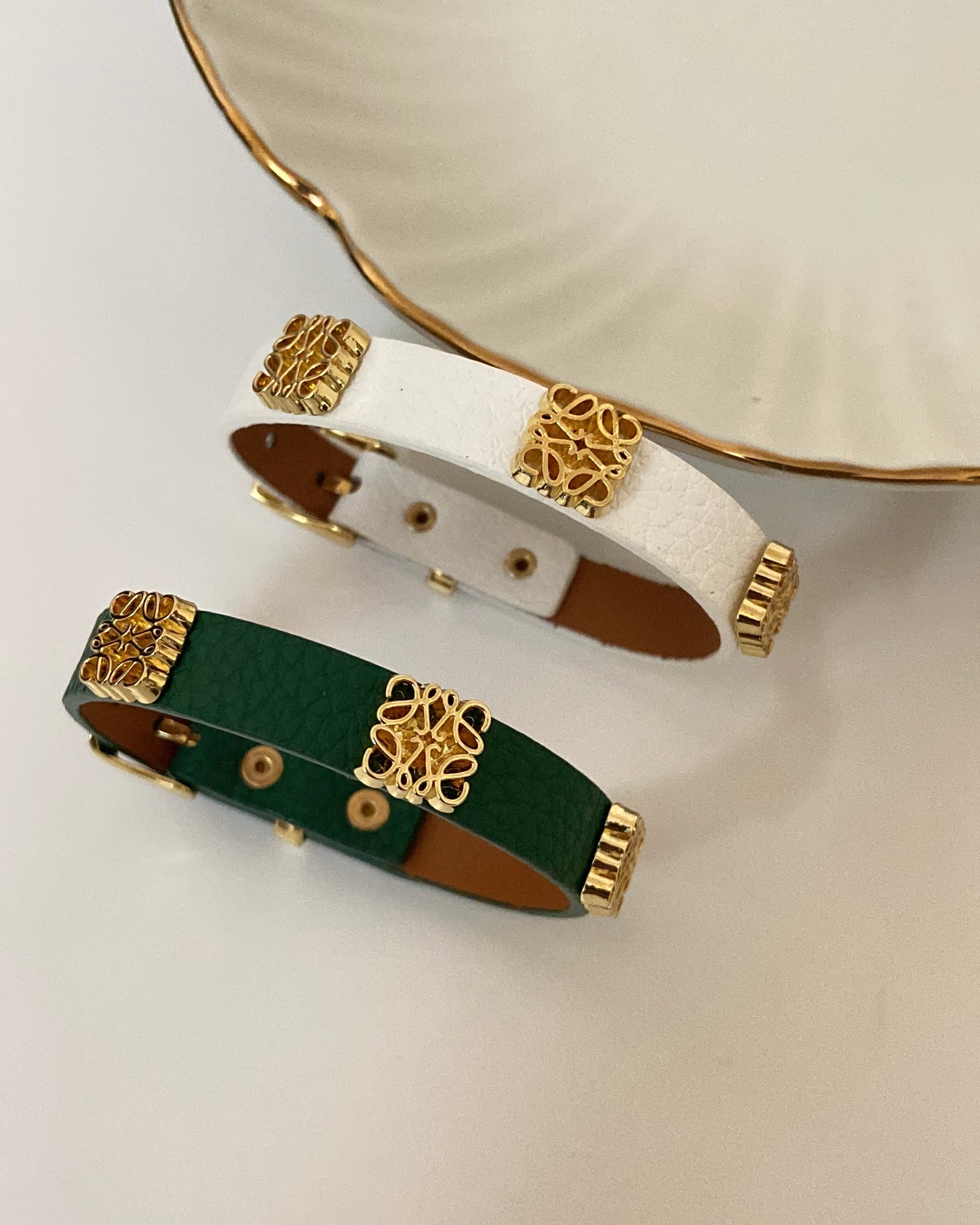 Lowe Embossed Leather Belt Bracelet