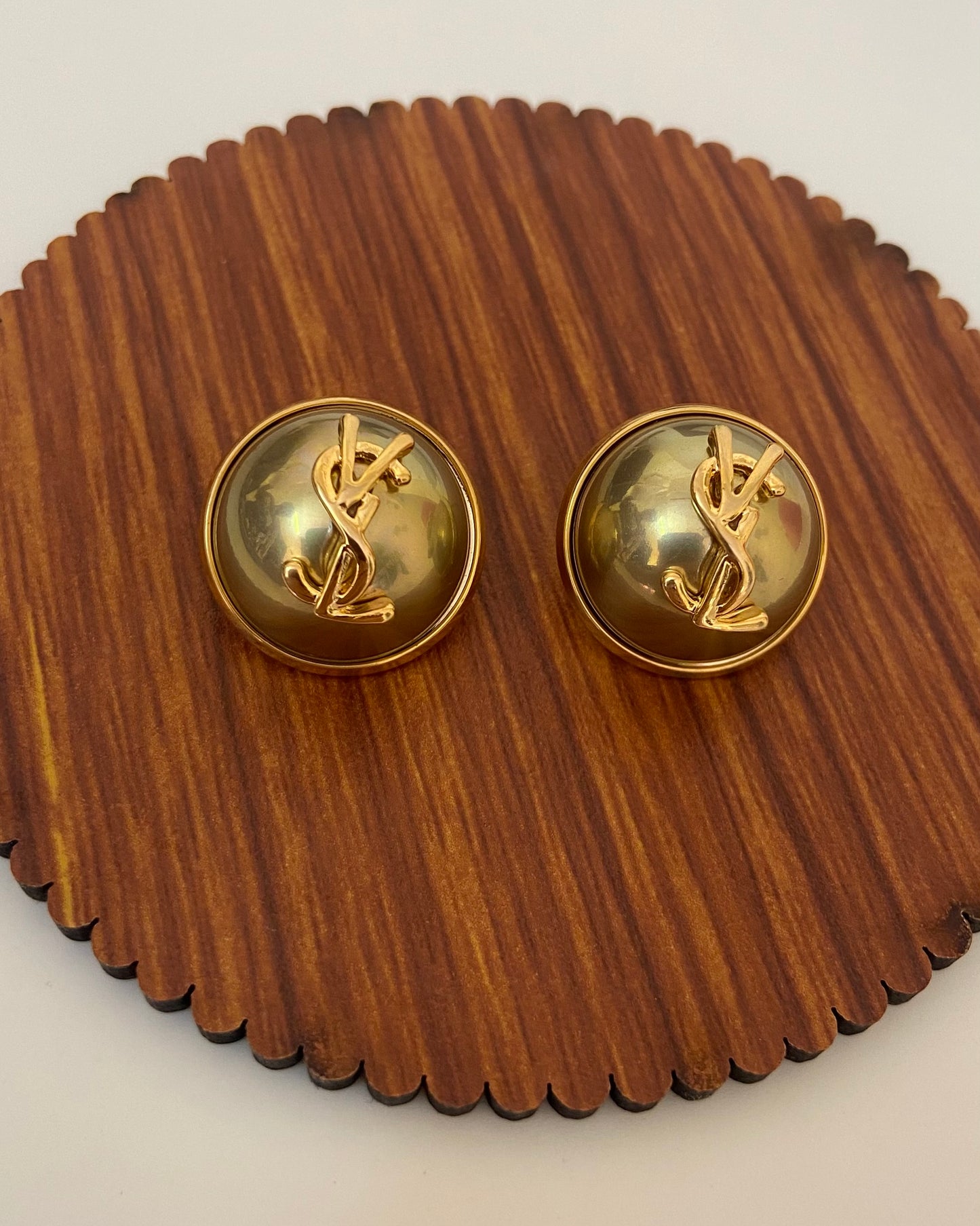 Bronze Pearl YSL Earring