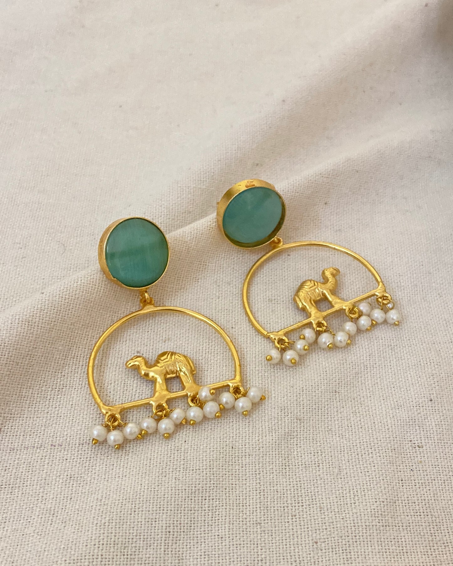 Mint Green Camel Earring