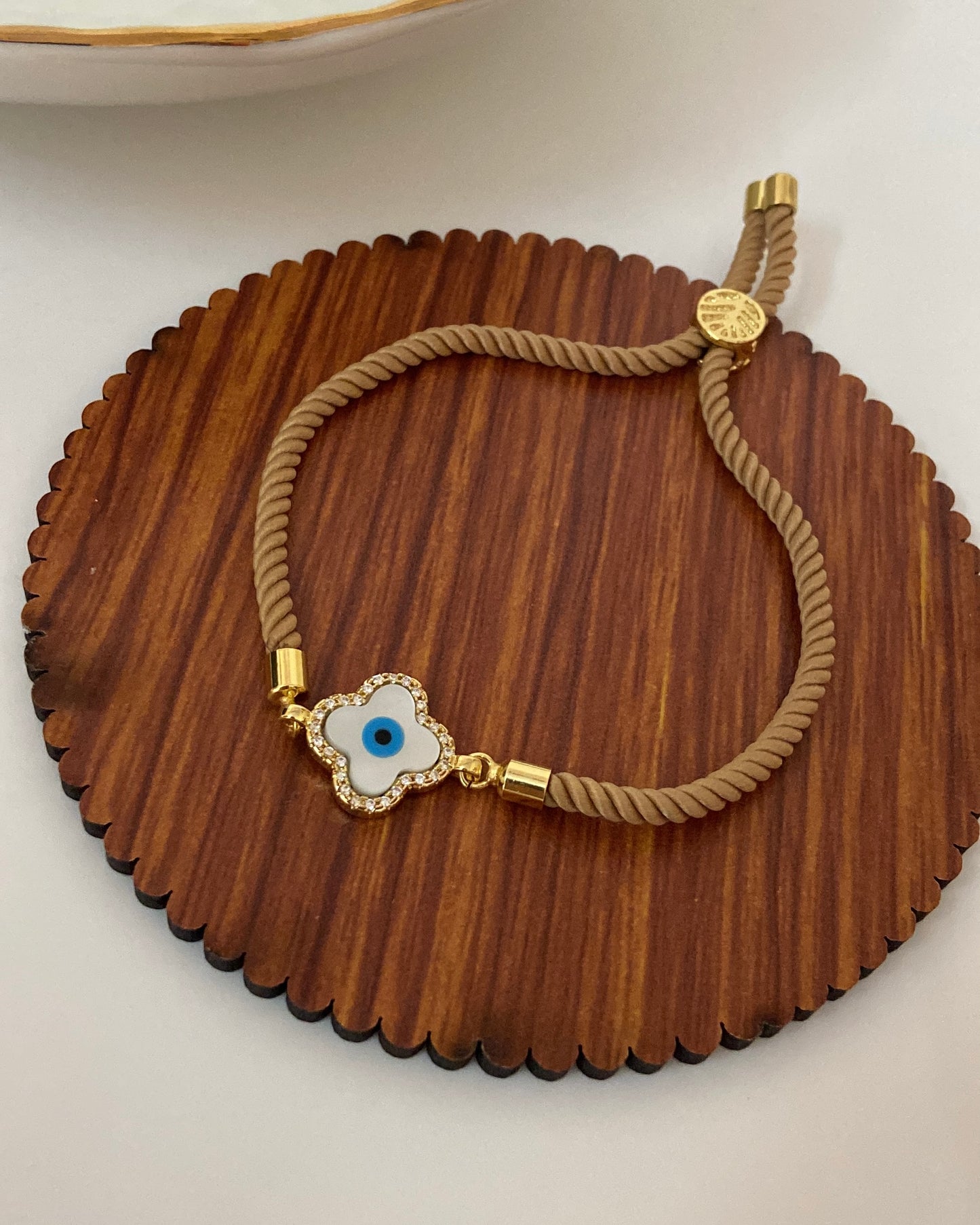 Clover Evil Eye Thread Bracelet