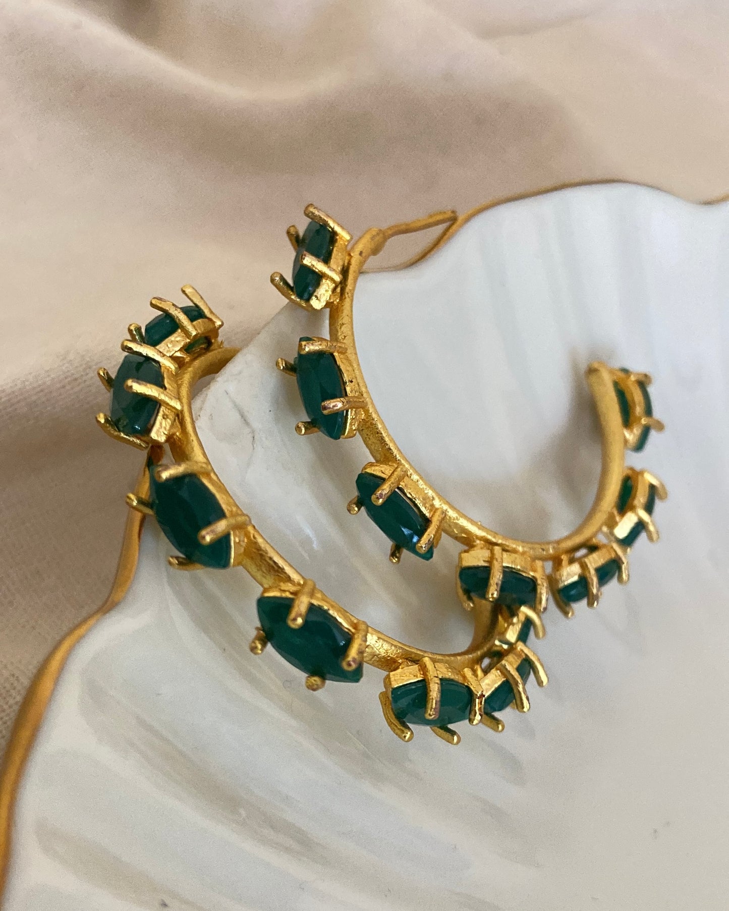 Emerald Hoop Earring