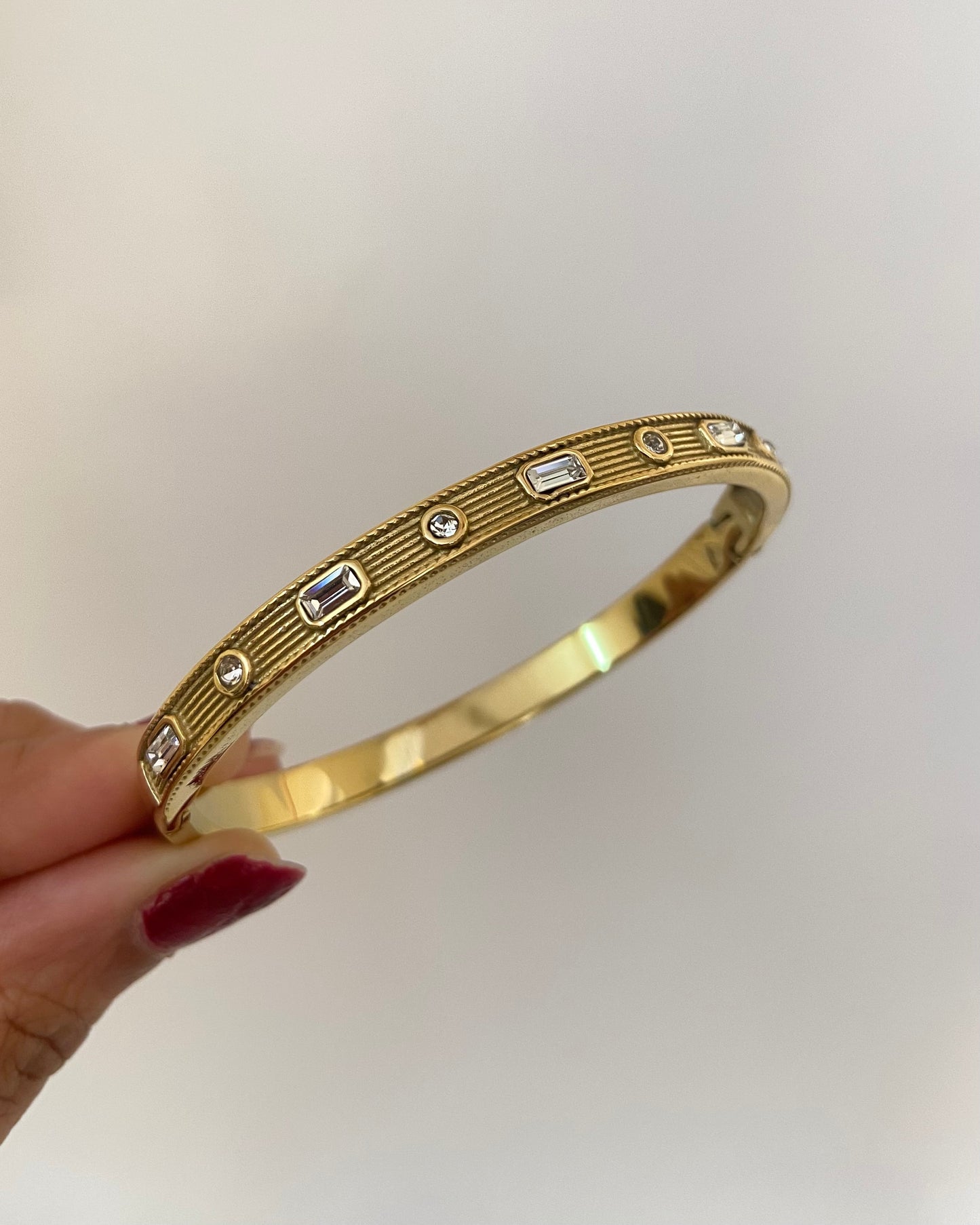 Baguette Crystal Bangle Bracelet