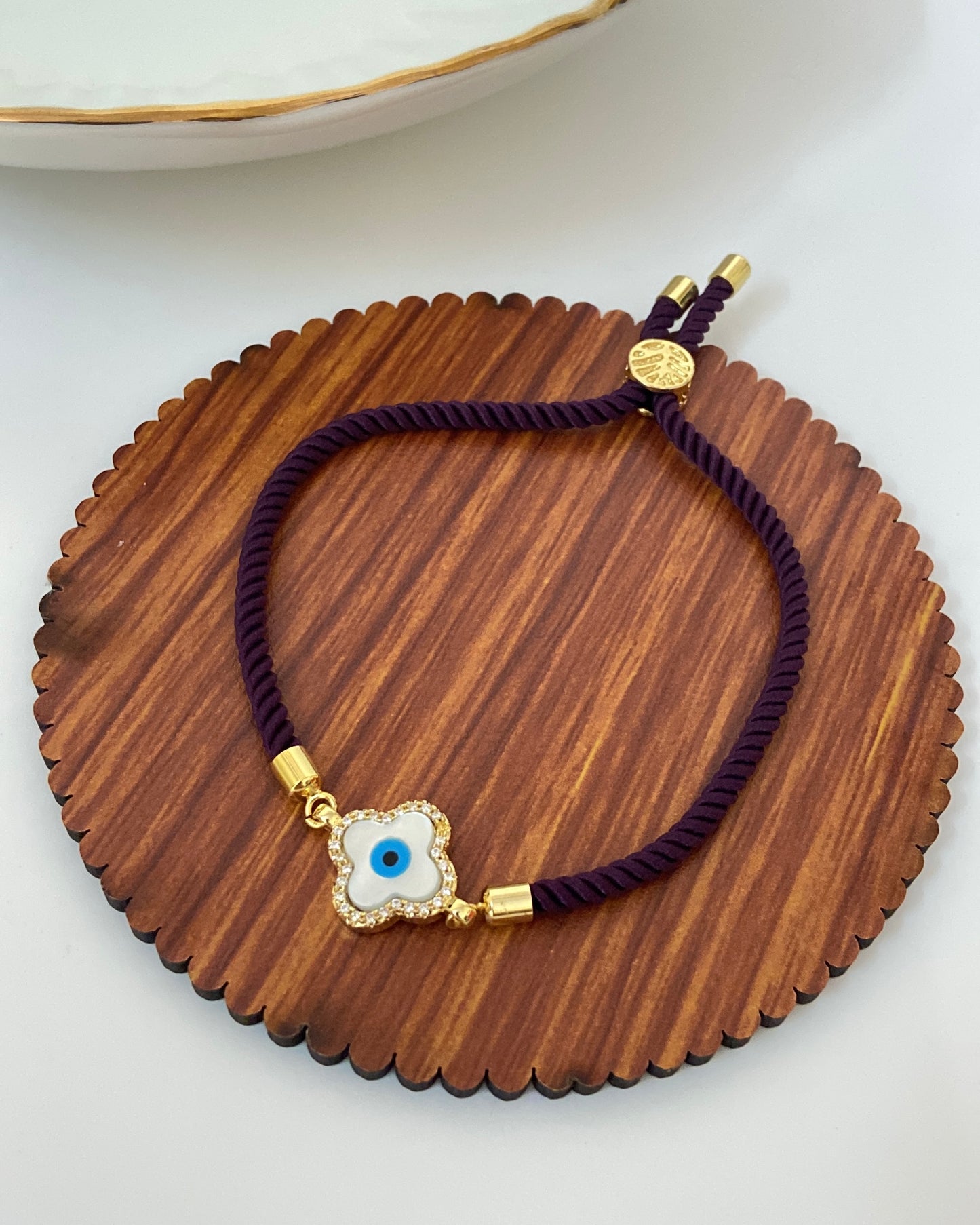 Clover Evil Eye Thread Bracelet
