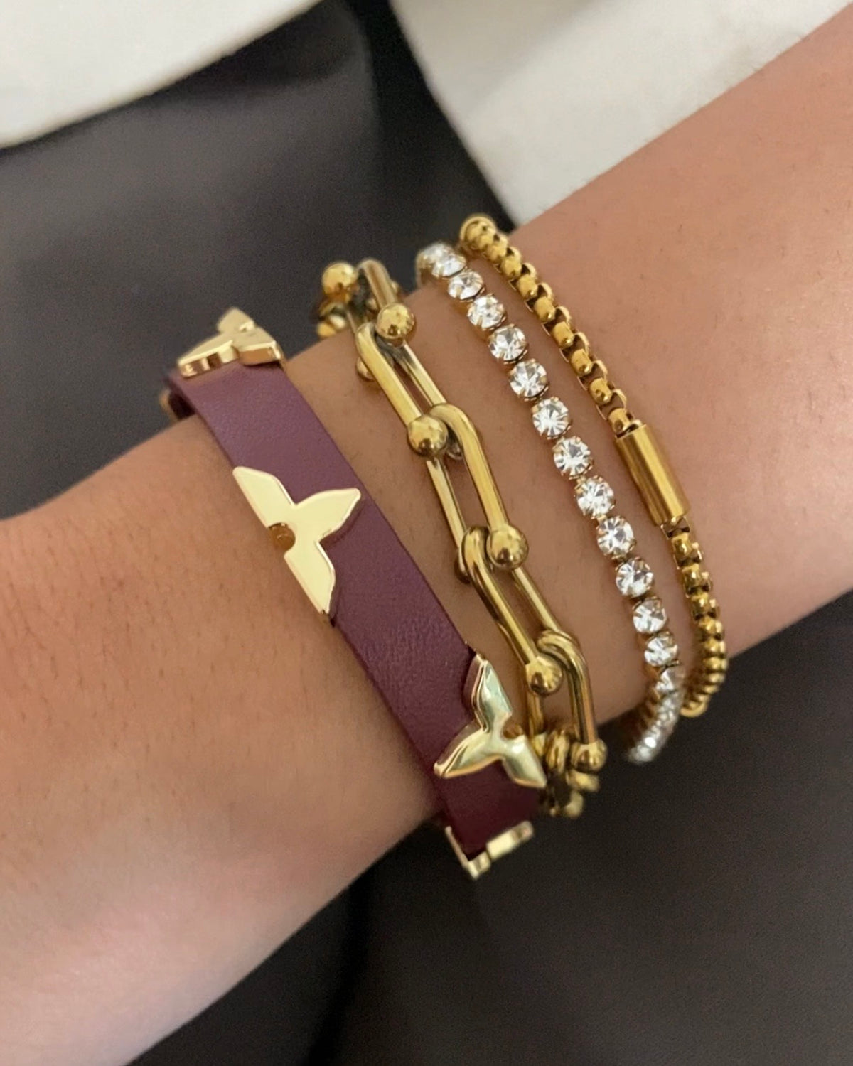 Link & Belt Bracelet Stack (Set of 3)