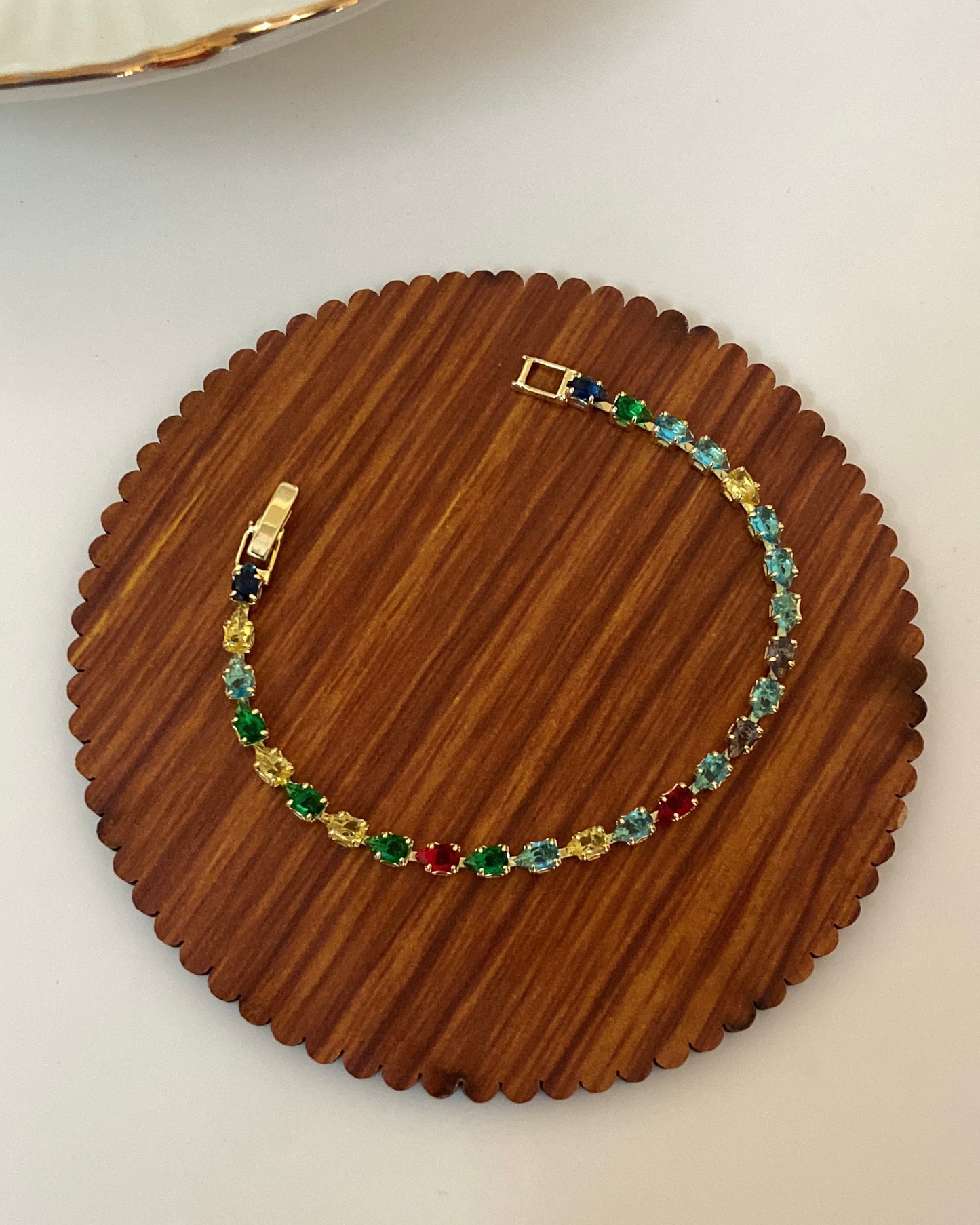 Multicolour Tennis Bracelet Gold