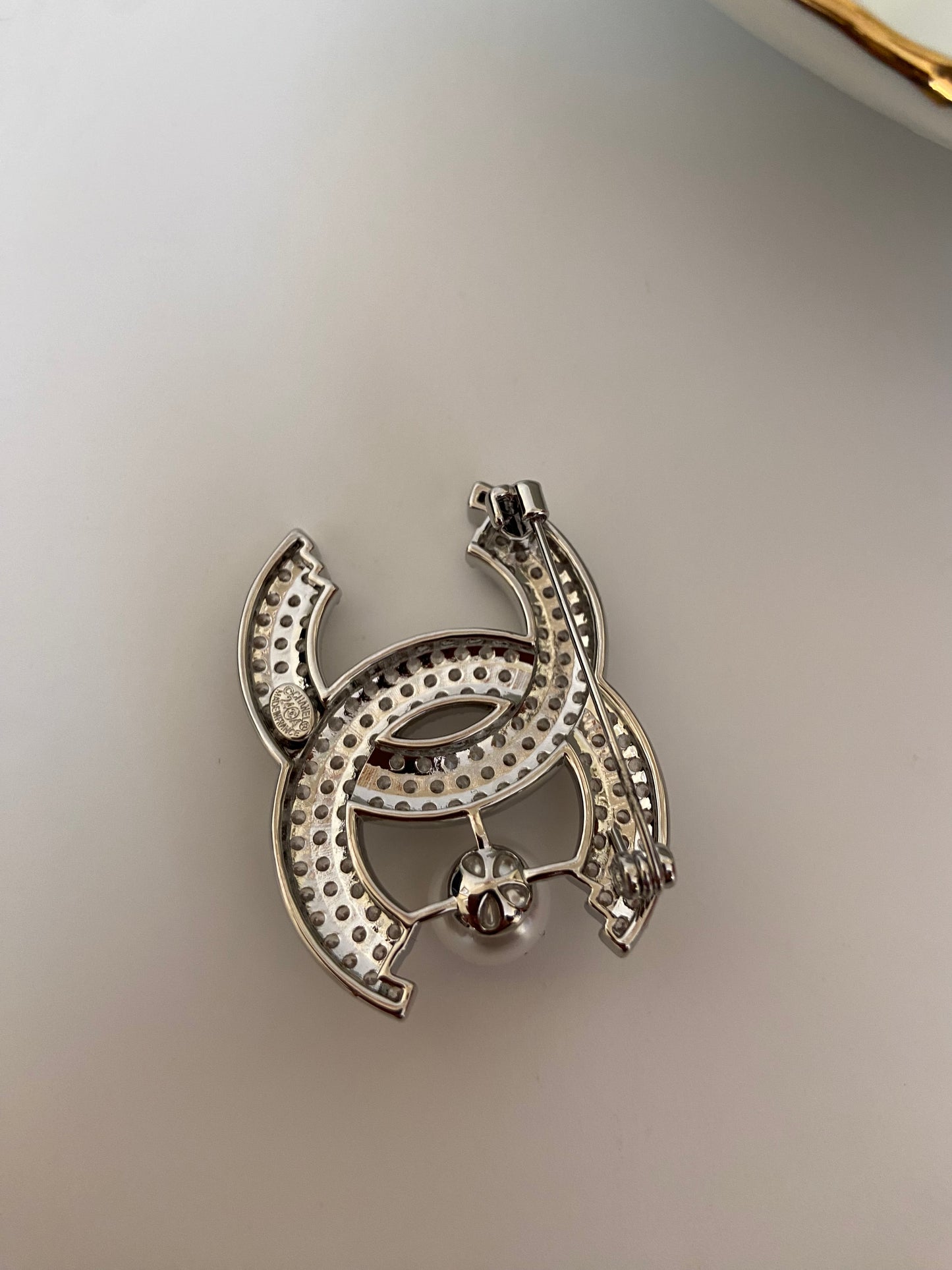 CC pearl Brooch