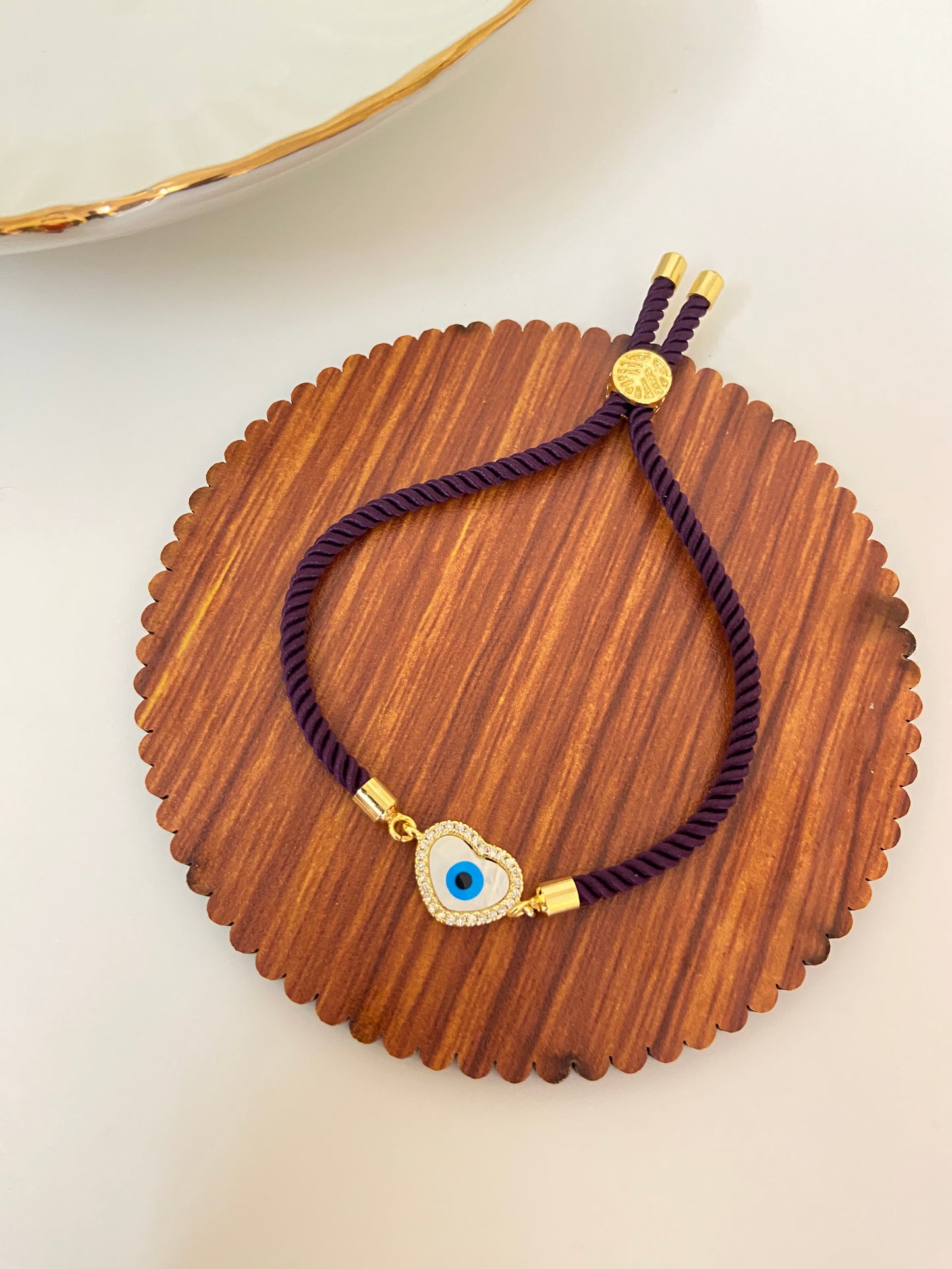 Heart Evil Eye Thread Bracelet