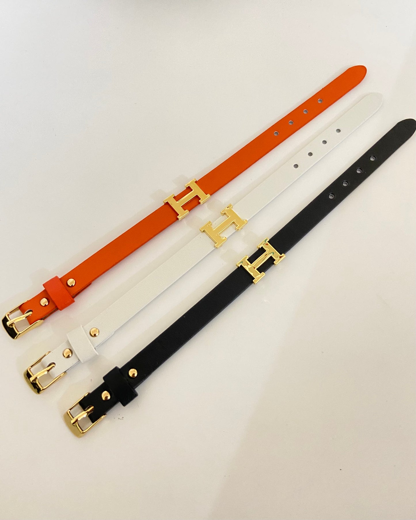 The H Leather Belt Bracelet