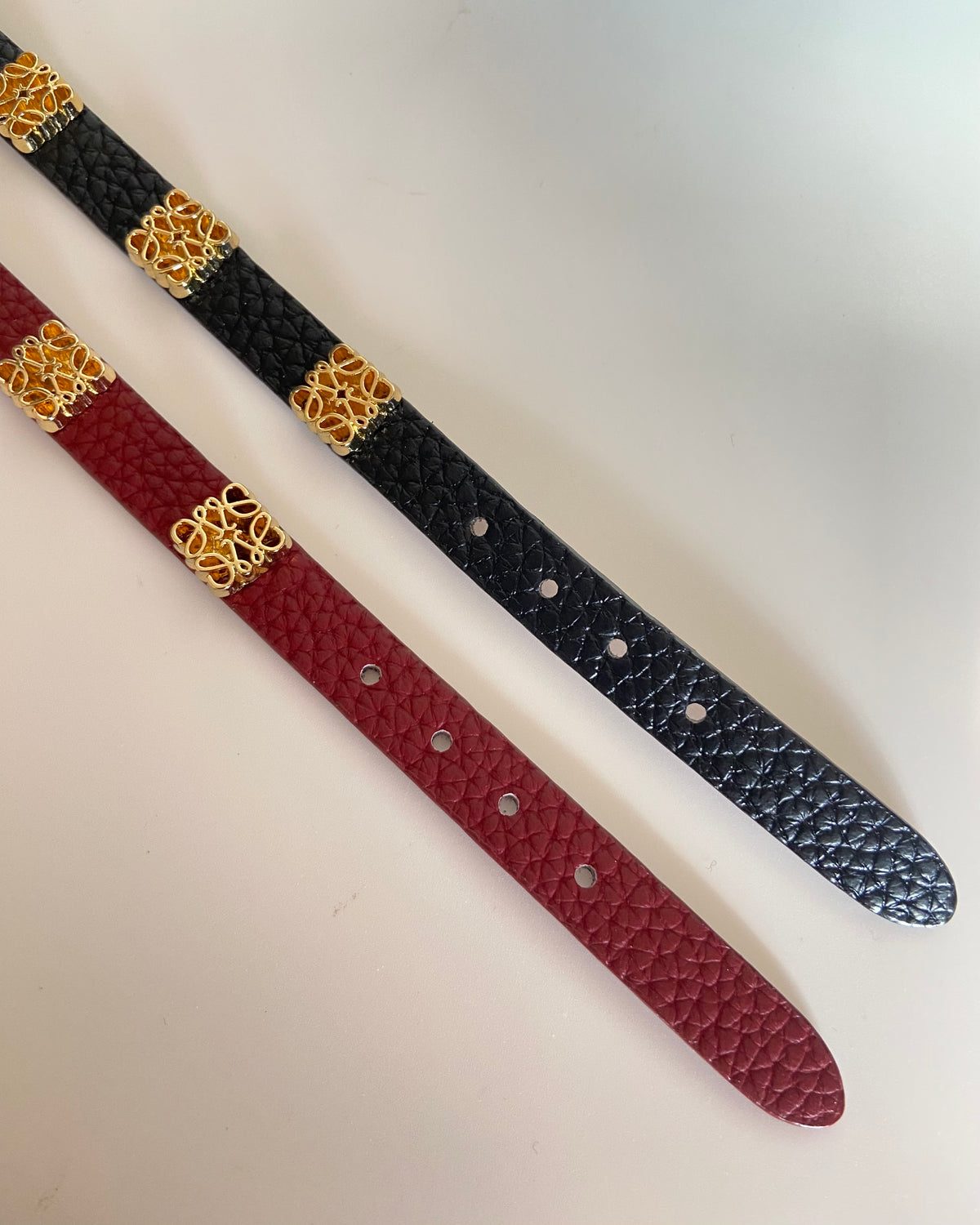 Lowed Embossed Leather Belt Bracelet (Unisex)