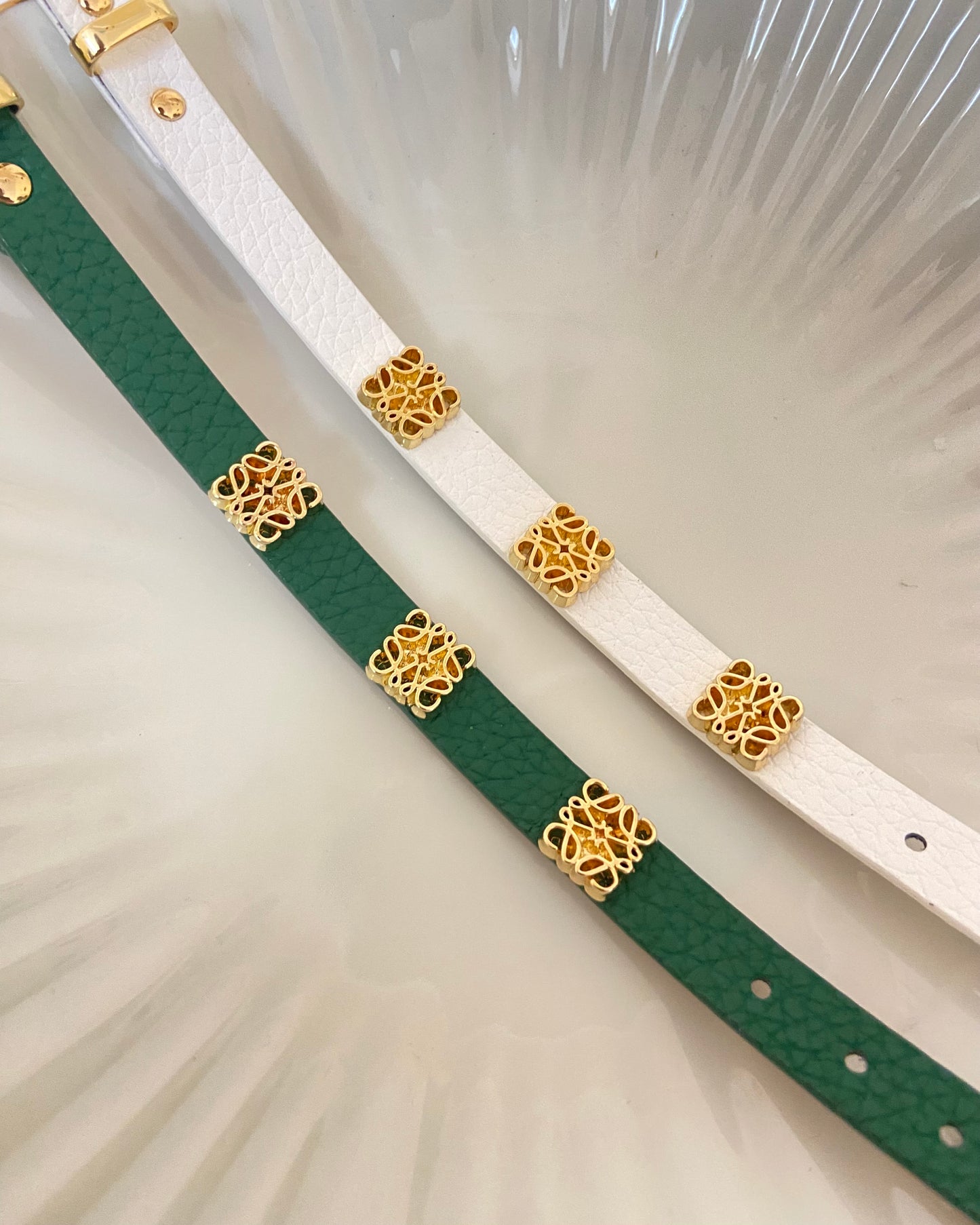 Lowe Embossed Leather Belt Bracelet
