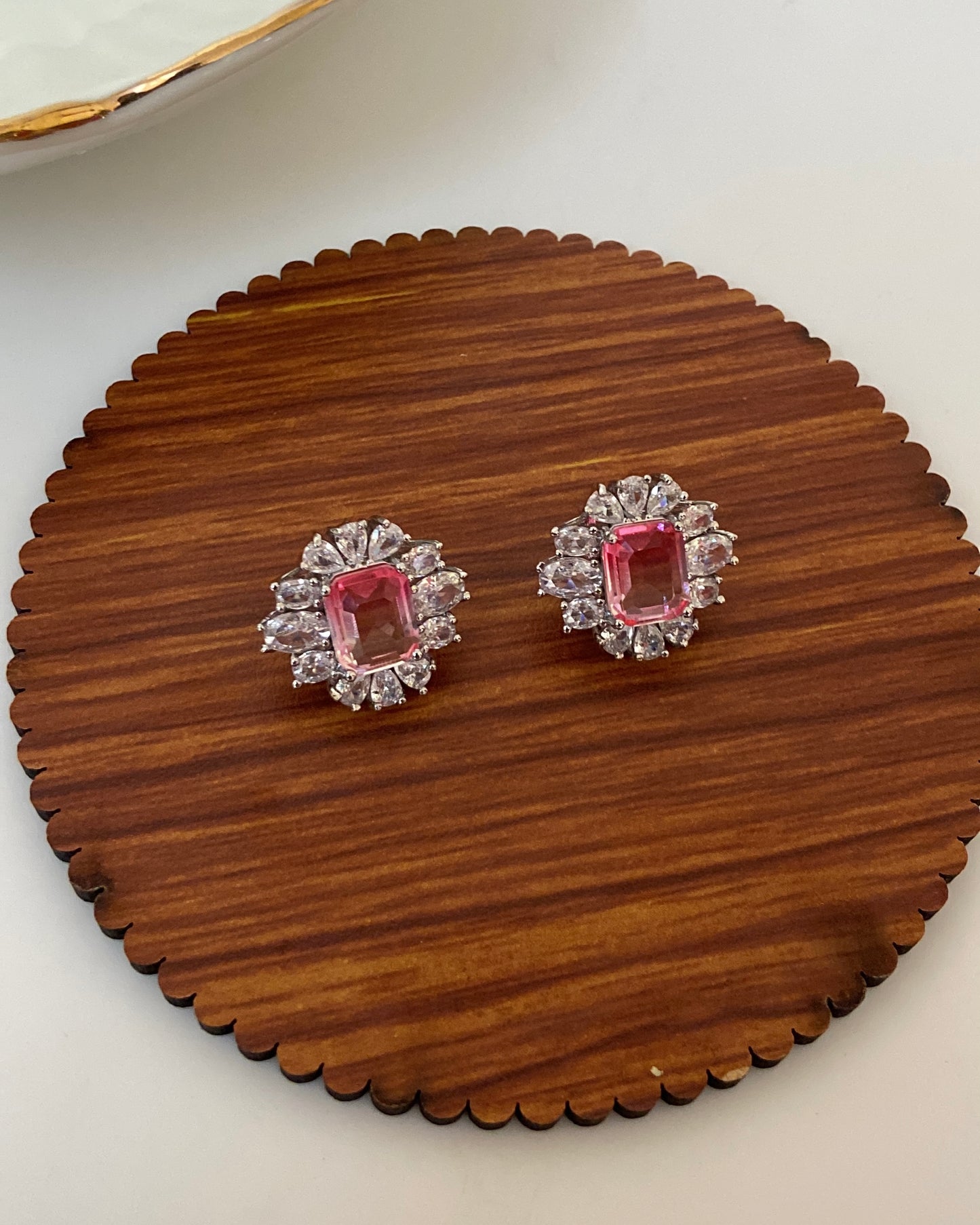Pink Monalisa Crystal Earring