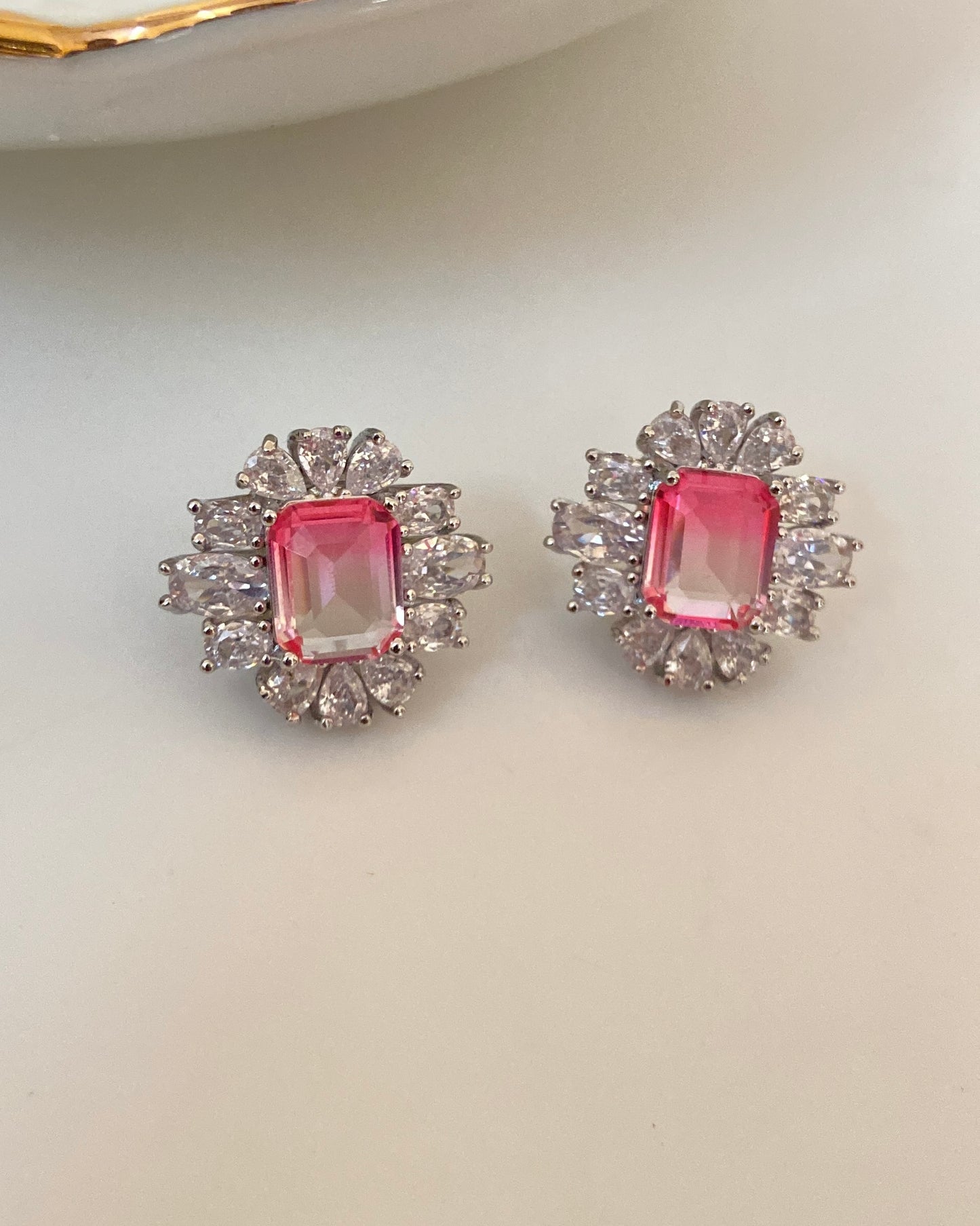Pink Monalisa Crystal Earring
