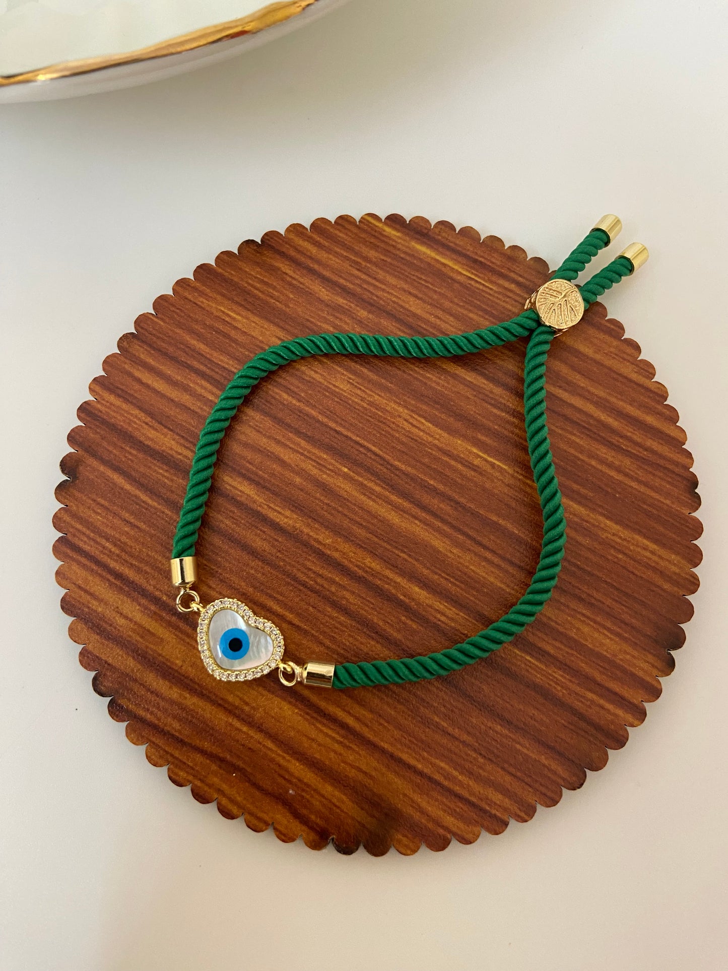 Heart Evil Eye Thread Bracelet
