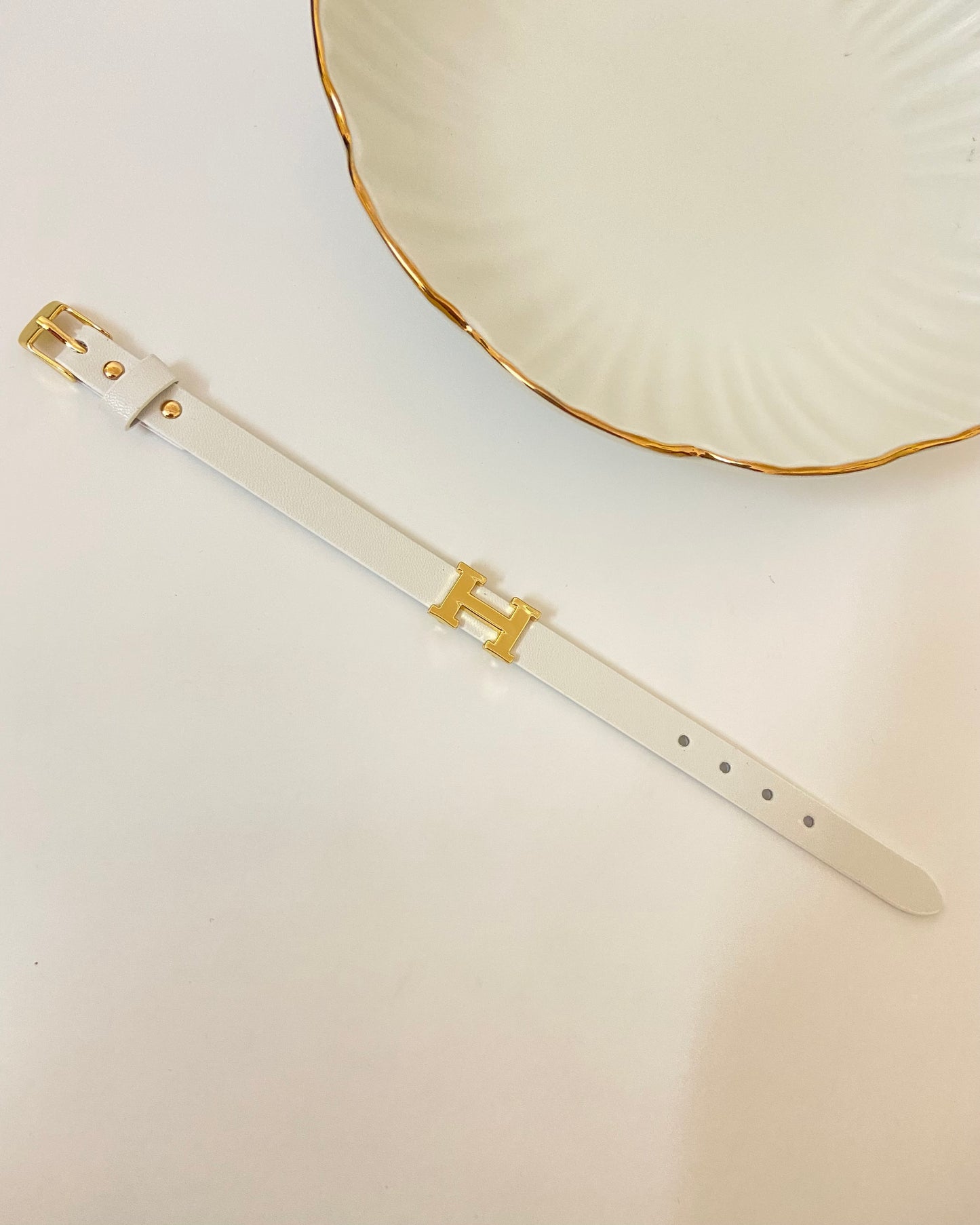 The H Leather Belt Bracelet