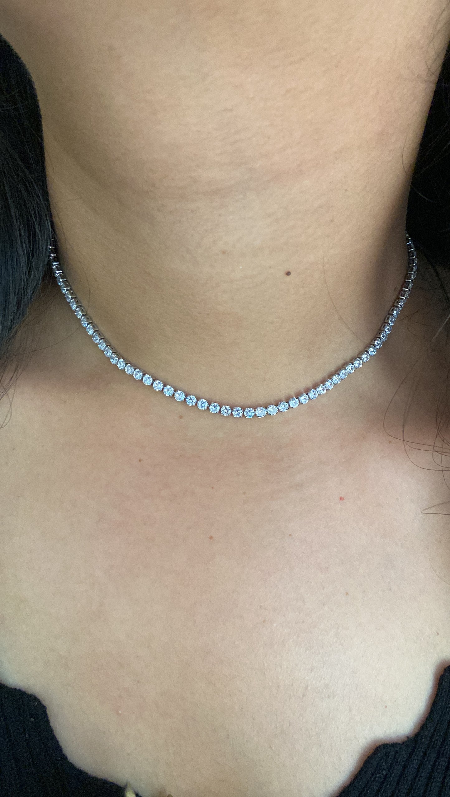 Iced Out Silver Tennis Necklace