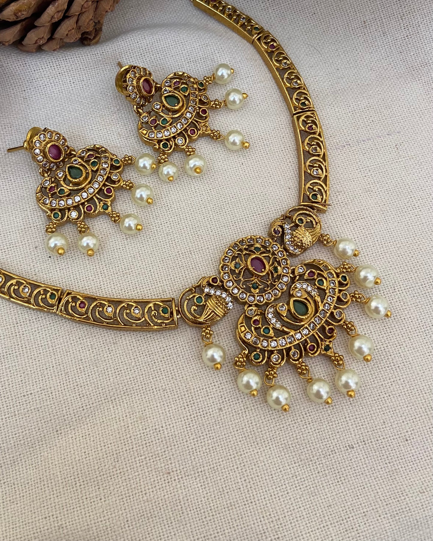 Peacock Design Necklace Set