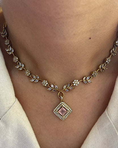 Matte Pink Necklace Set