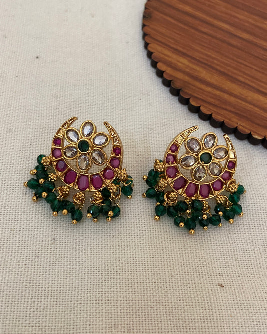 Green Chand Bali Earring