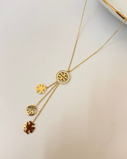 White Toryy Drop Necklace