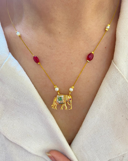 Elephant Design Invisible Neckpiece
