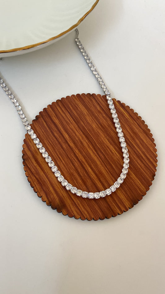Diva Silver Tennis Necklace