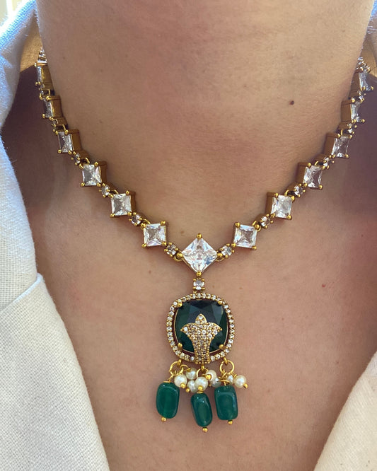Emerald & White Long Set