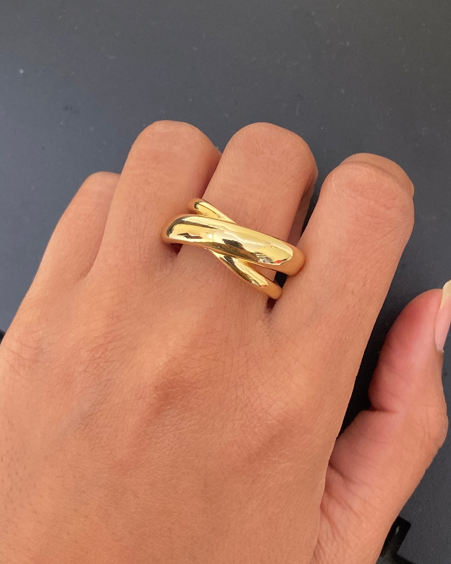 Bold crossover Ring