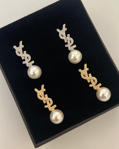 Ysln Drop pearl luxe earring