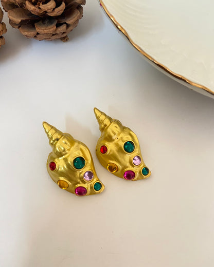 Vintage Multicoloured Shell Earring