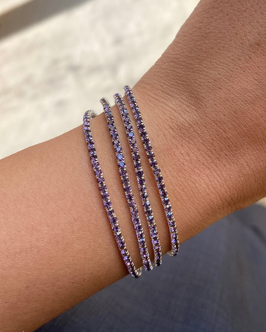 Purple Scarlet Confetti Bracelets - Set of 6