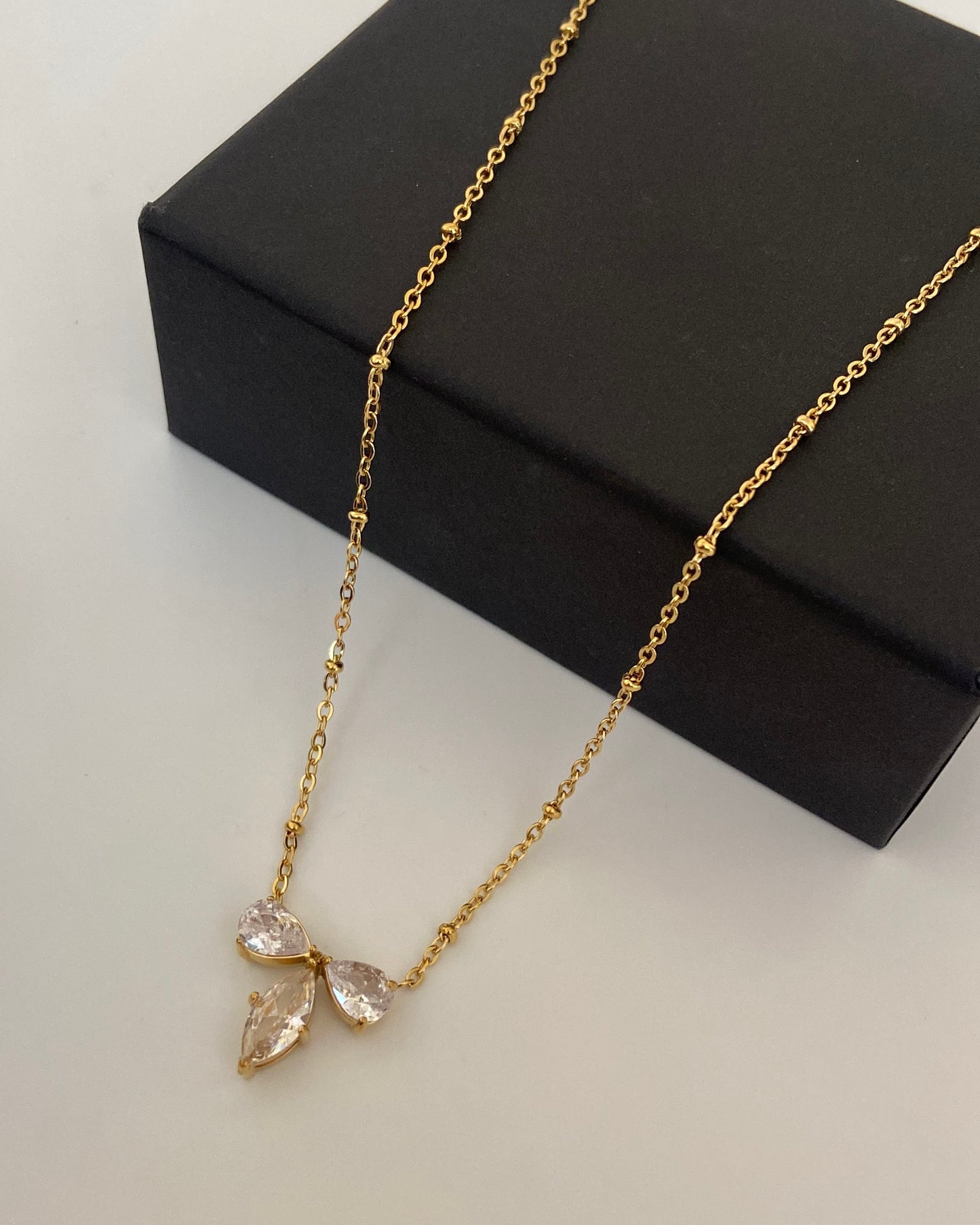 Bow Solitaire Diamond Necklace