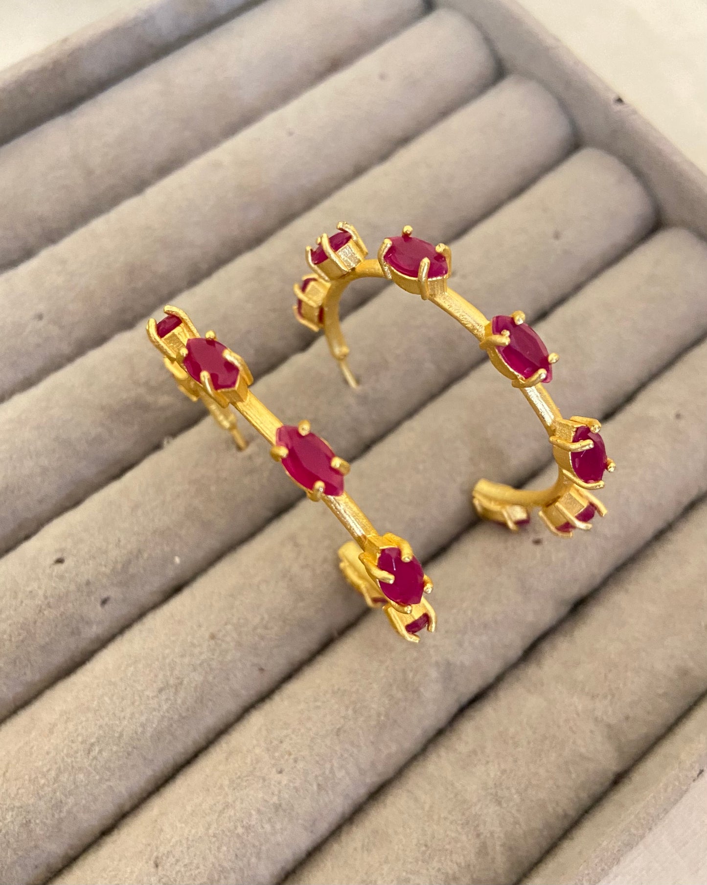 Ruby Hoop Earring