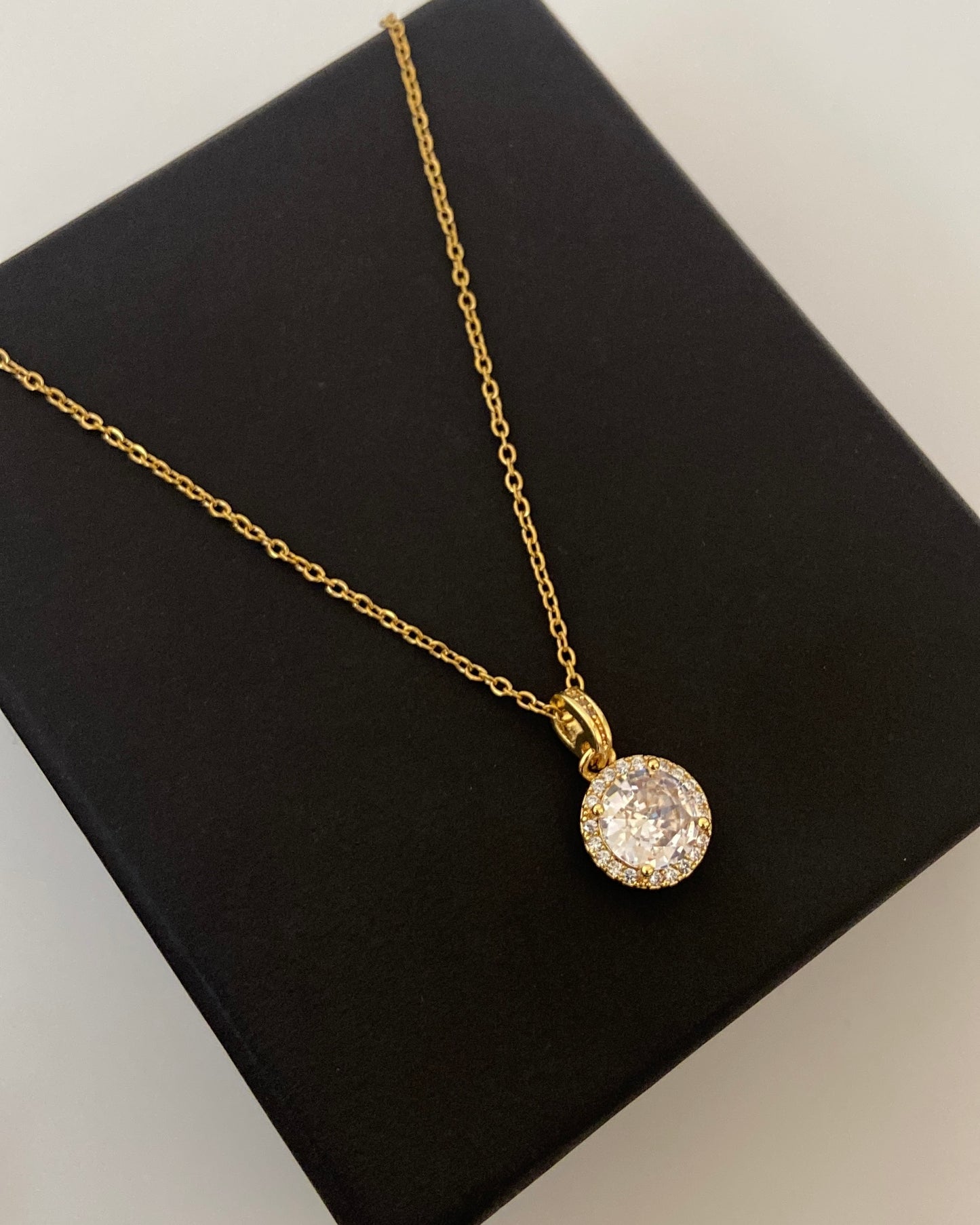 Round Solitaire Diamond Necklace