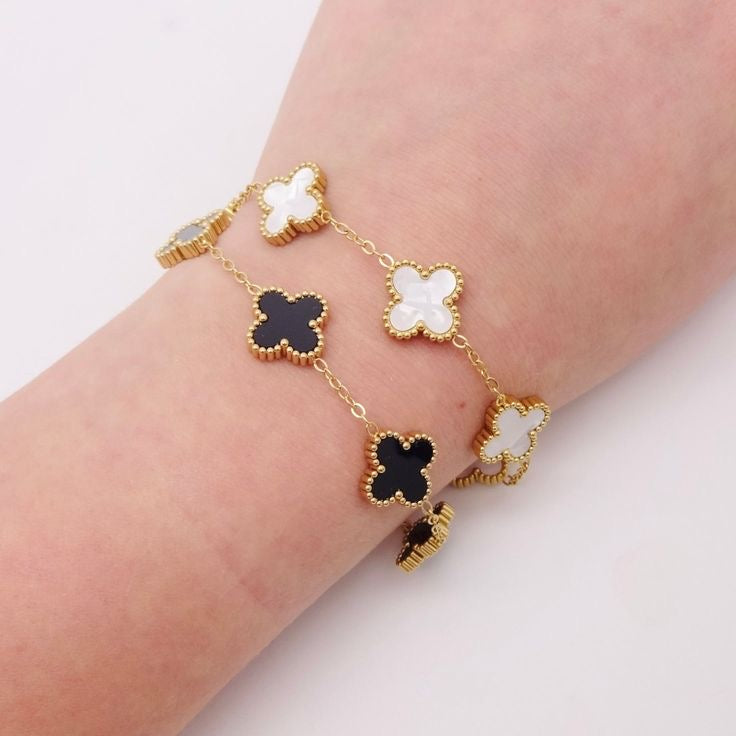 18k White Clover Bracelet